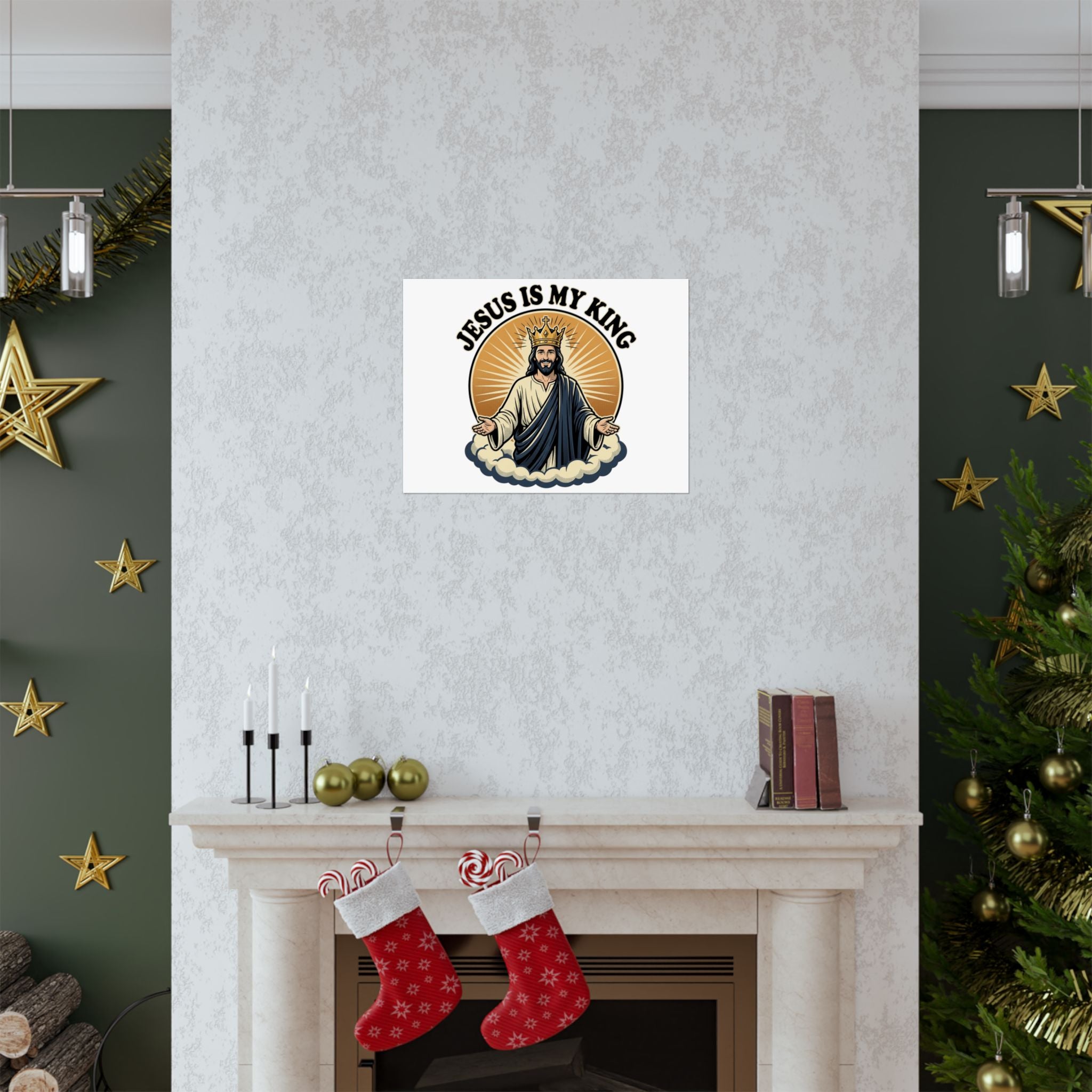Jesus Is My King Poster — Crowned Christ Wall Art for Christian Home & Church Decor