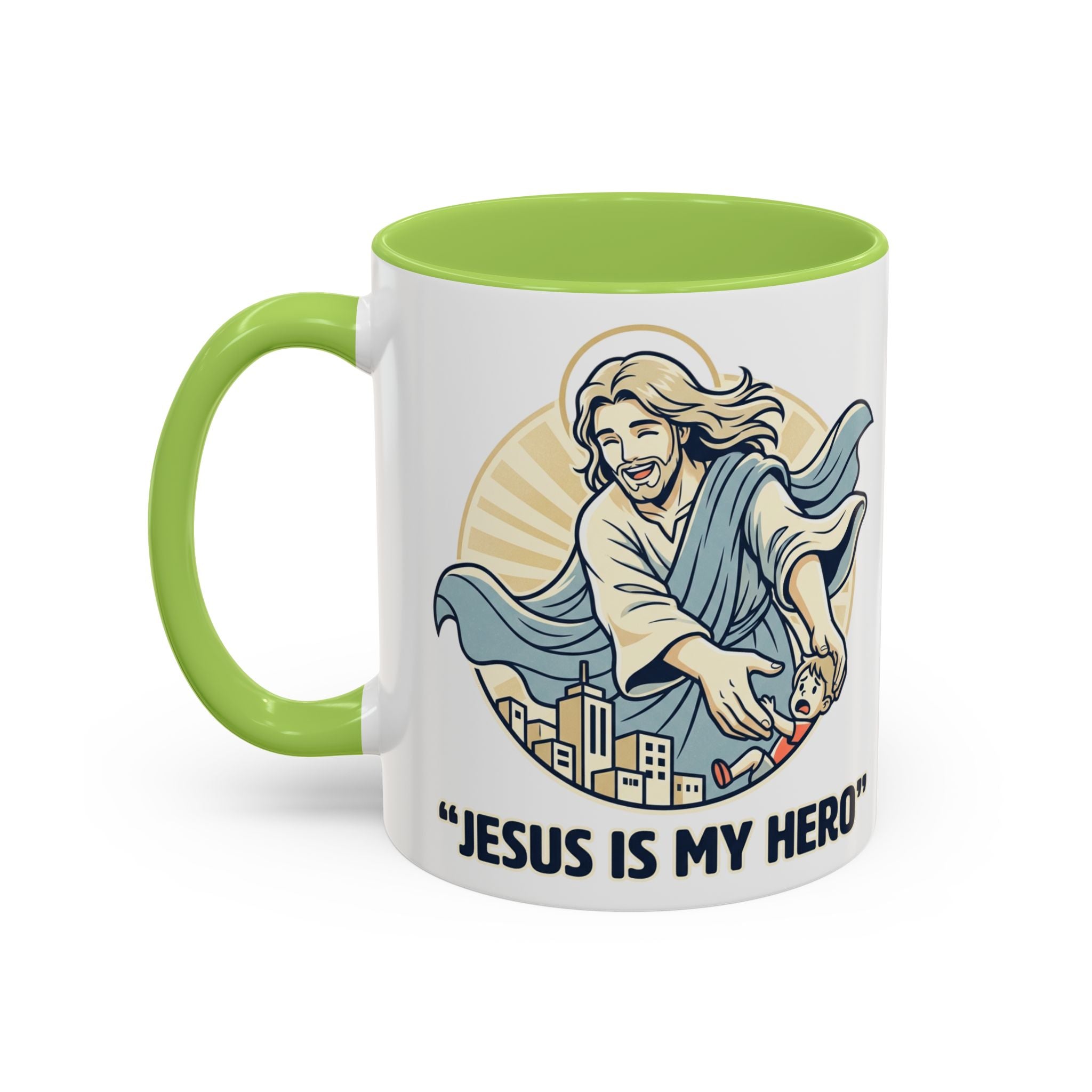 Jesus is my Hero - Accent Coffee Mug (11, 15oz)