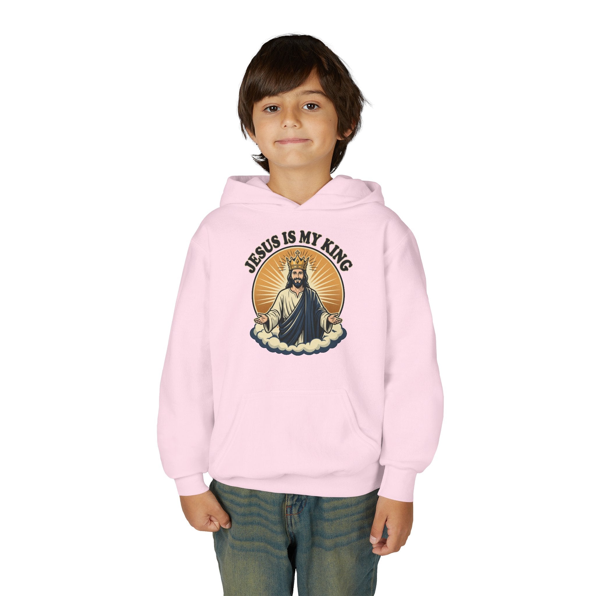 "Jesus Is My King" Youth Hoodie, Christian Faith Pullover