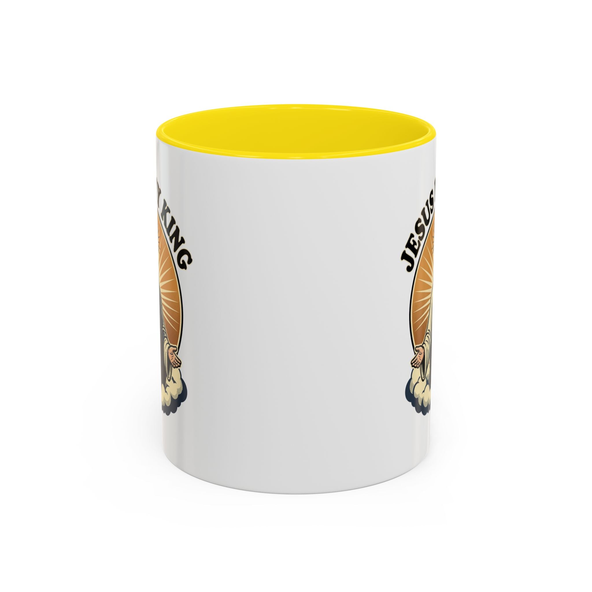 Jesus Is My King Accent Coffee Mug — Christian Religious Ceramic Mug (11/15oz)
