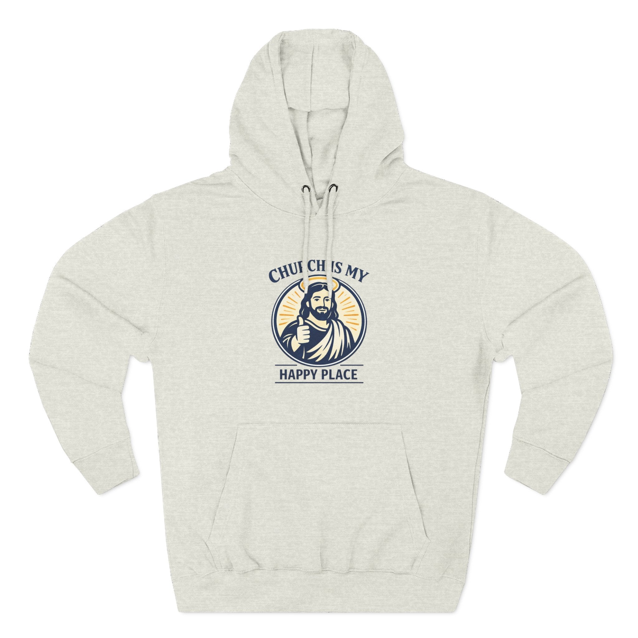 Church Is My Happy Place Hoodie - Christian Faith Graphic Hoodie