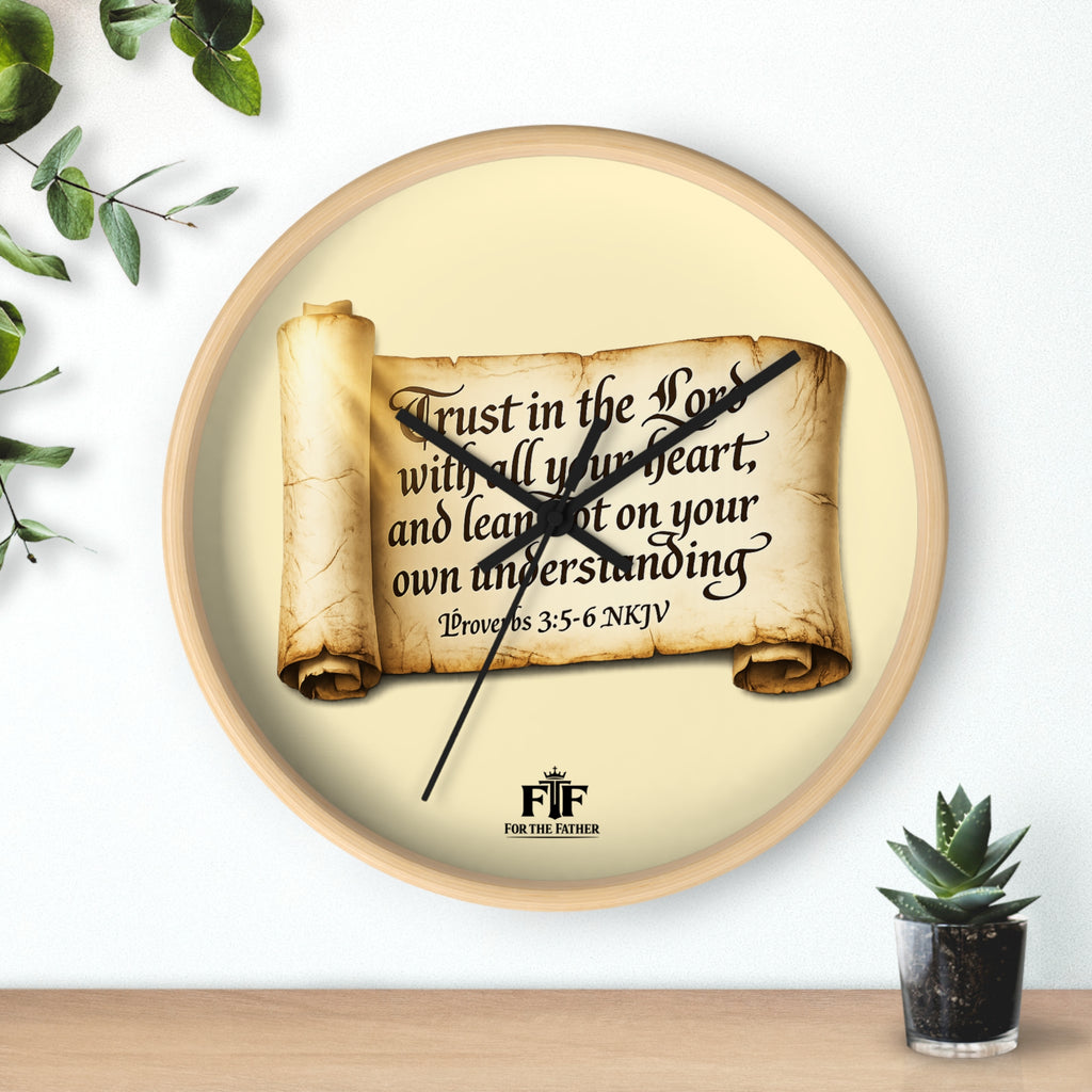 FTF - "Trust In The Lord" Proverbs 3:5 Scroll - Wall Clock