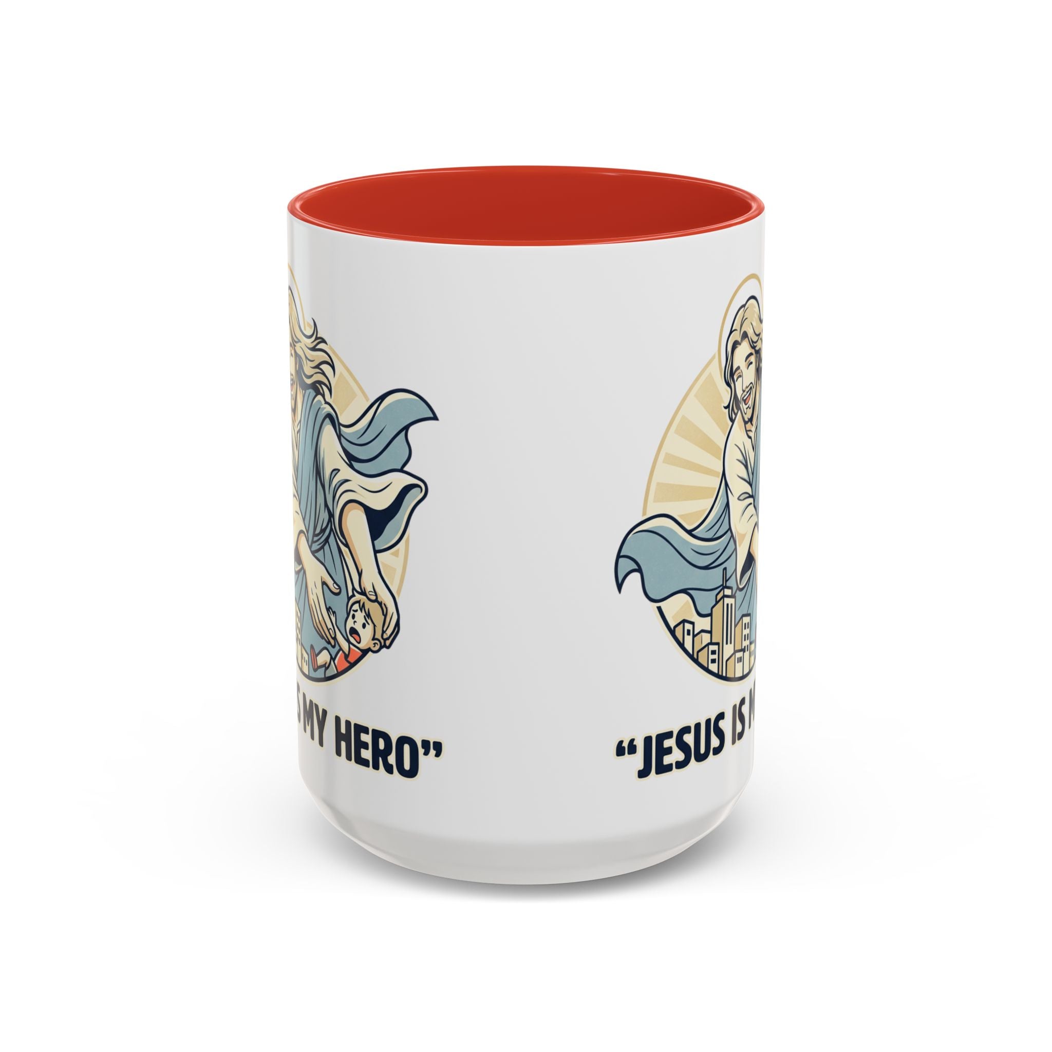 Jesus is my Hero - Accent Coffee Mug (11, 15oz)