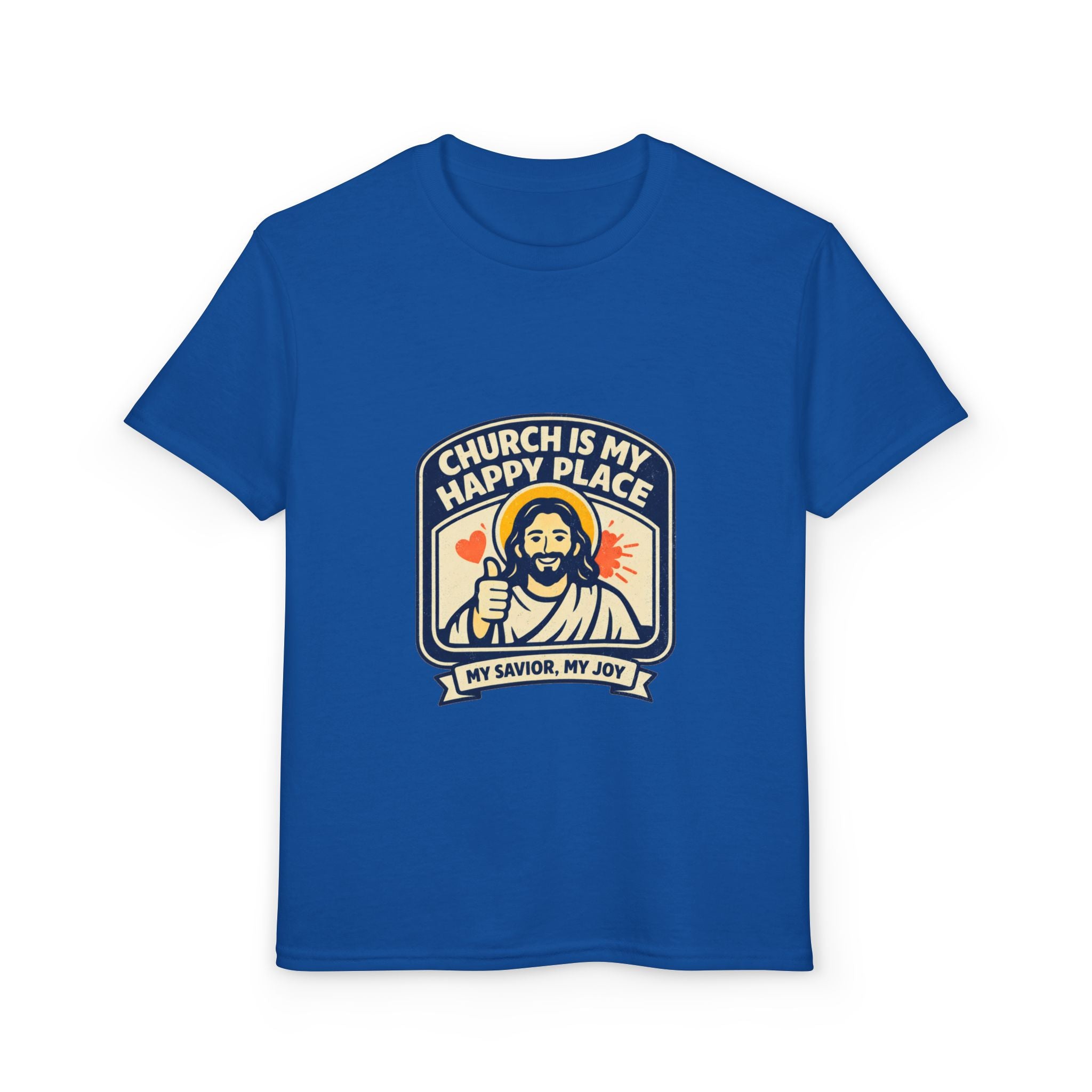 "Church Is My Happy Place" Kids Christian Tee