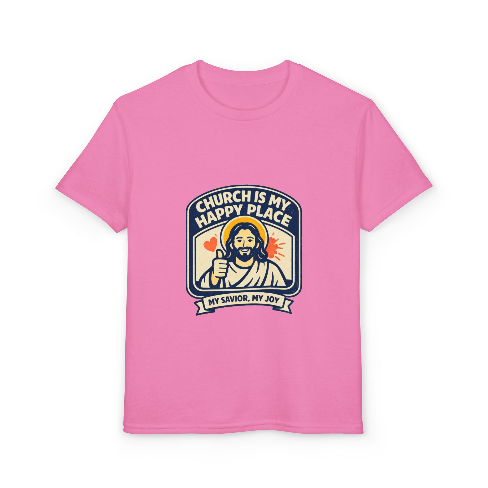 "Church Is My Happy Place" Kids Christian Tee