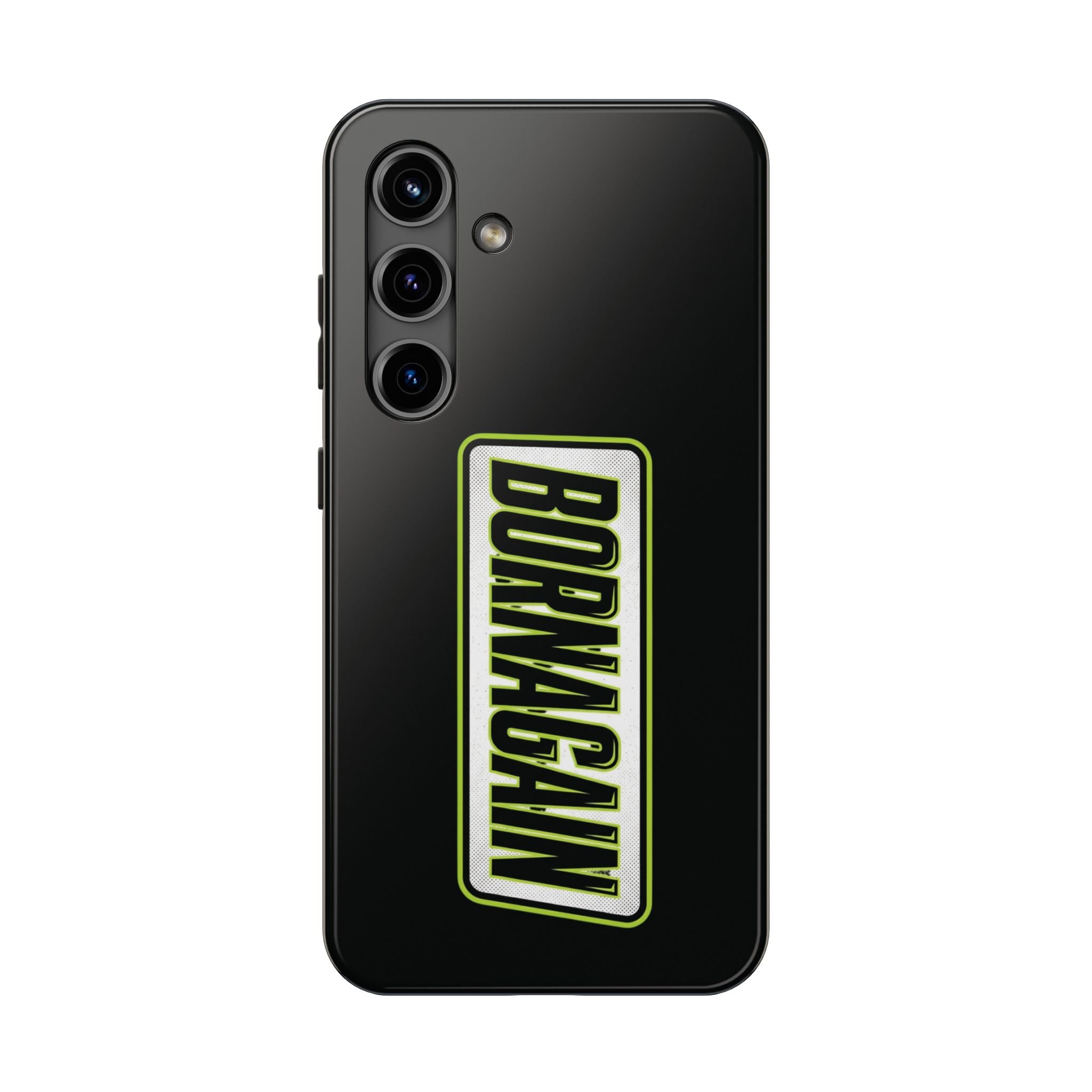 BORNAGAIN vertical logo Phone Case | Black protective tough case