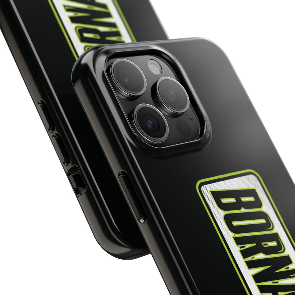 BORNAGAIN vertical logo Phone Case | Black protective tough case