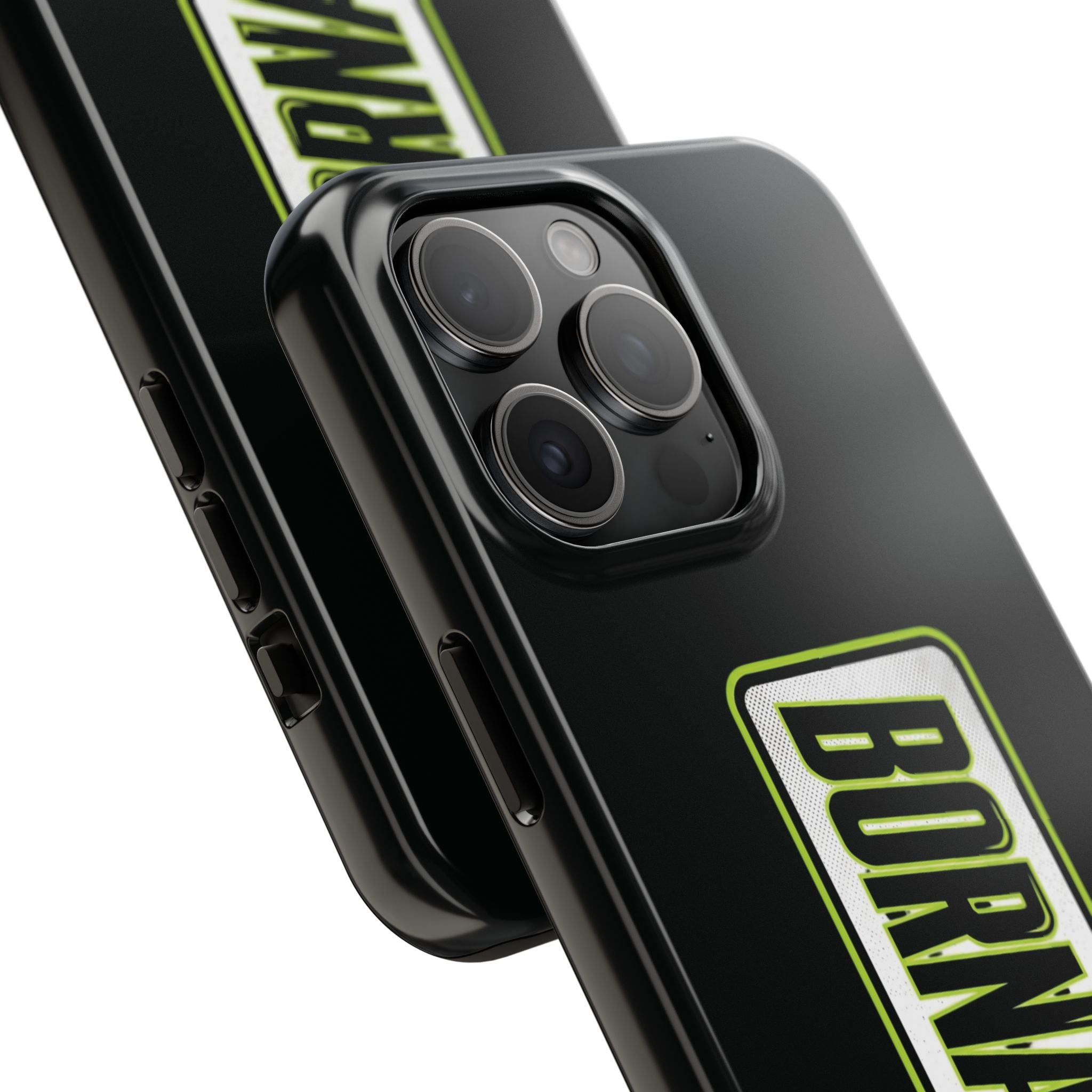 BORNAGAIN vertical logo Phone Case | Black protective tough case