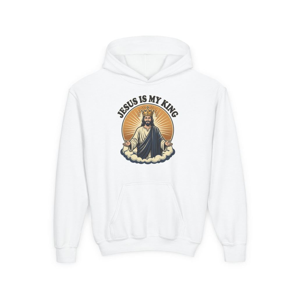 "Jesus Is My King" Youth Hoodie, Christian Faith Pullover