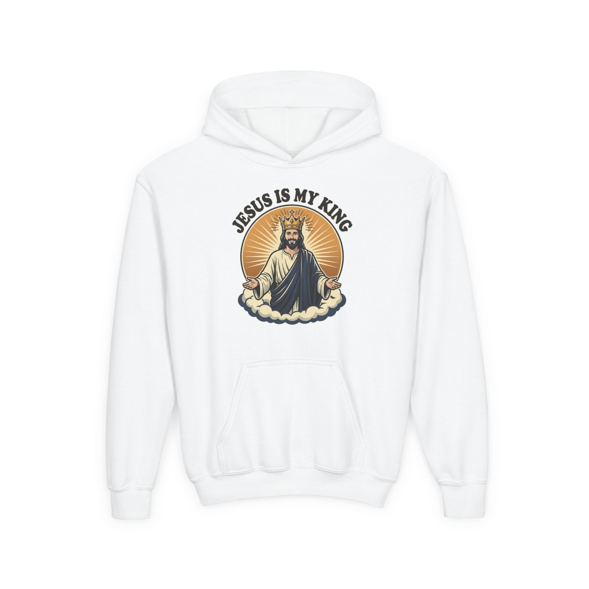 "Jesus Is My King" Youth Hoodie, Christian Faith Pullover