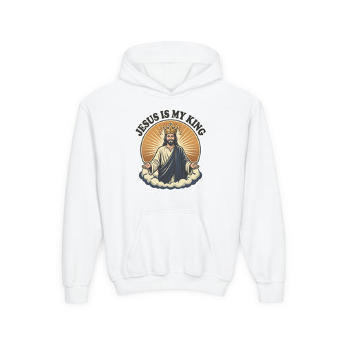 "Jesus Is My King" Youth Hoodie, Christian Faith Pullover