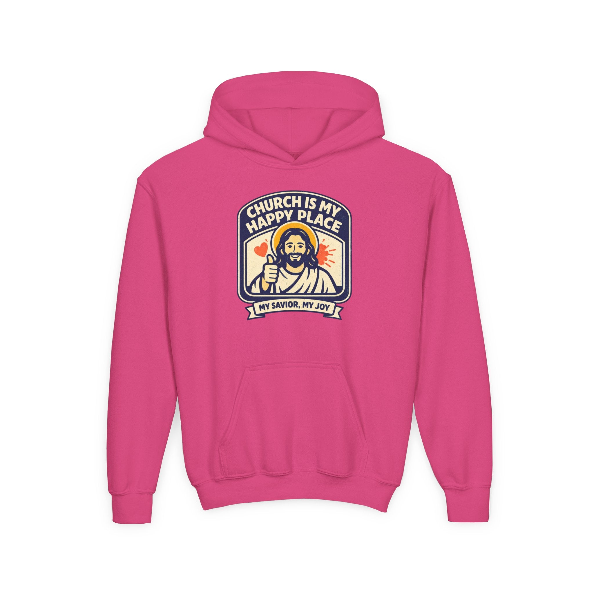 "Church Is My Happy Place" Youth Jesus Graphic Christian Sweatshirt