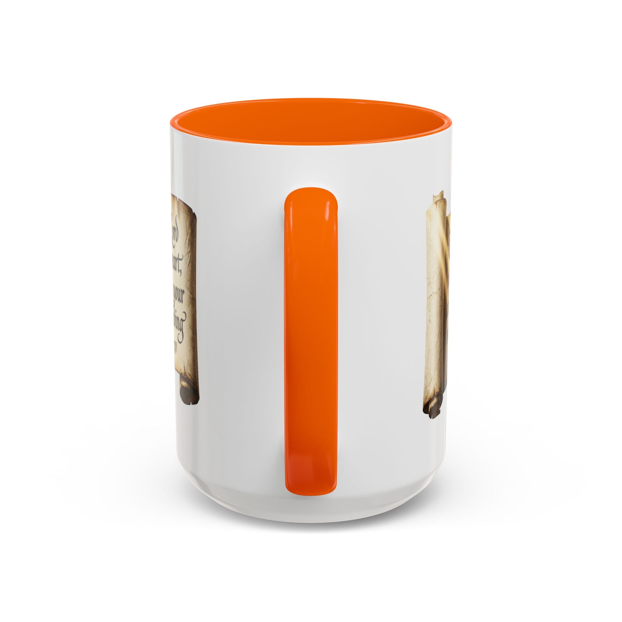 Proverbs 3:5-6 Scroll Accent Coffee Mug — Trust in the Lord Scripture Mug