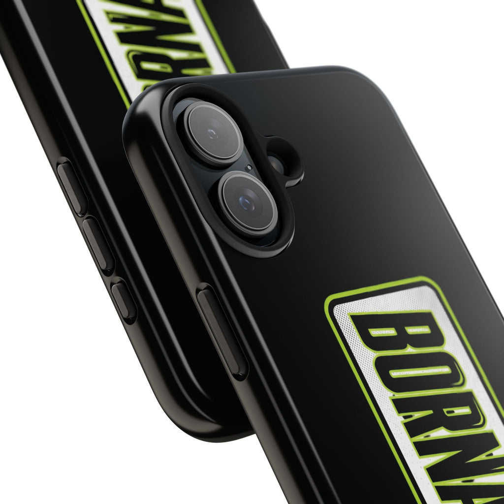 BORNAGAIN vertical logo Phone Case | Black protective tough case
