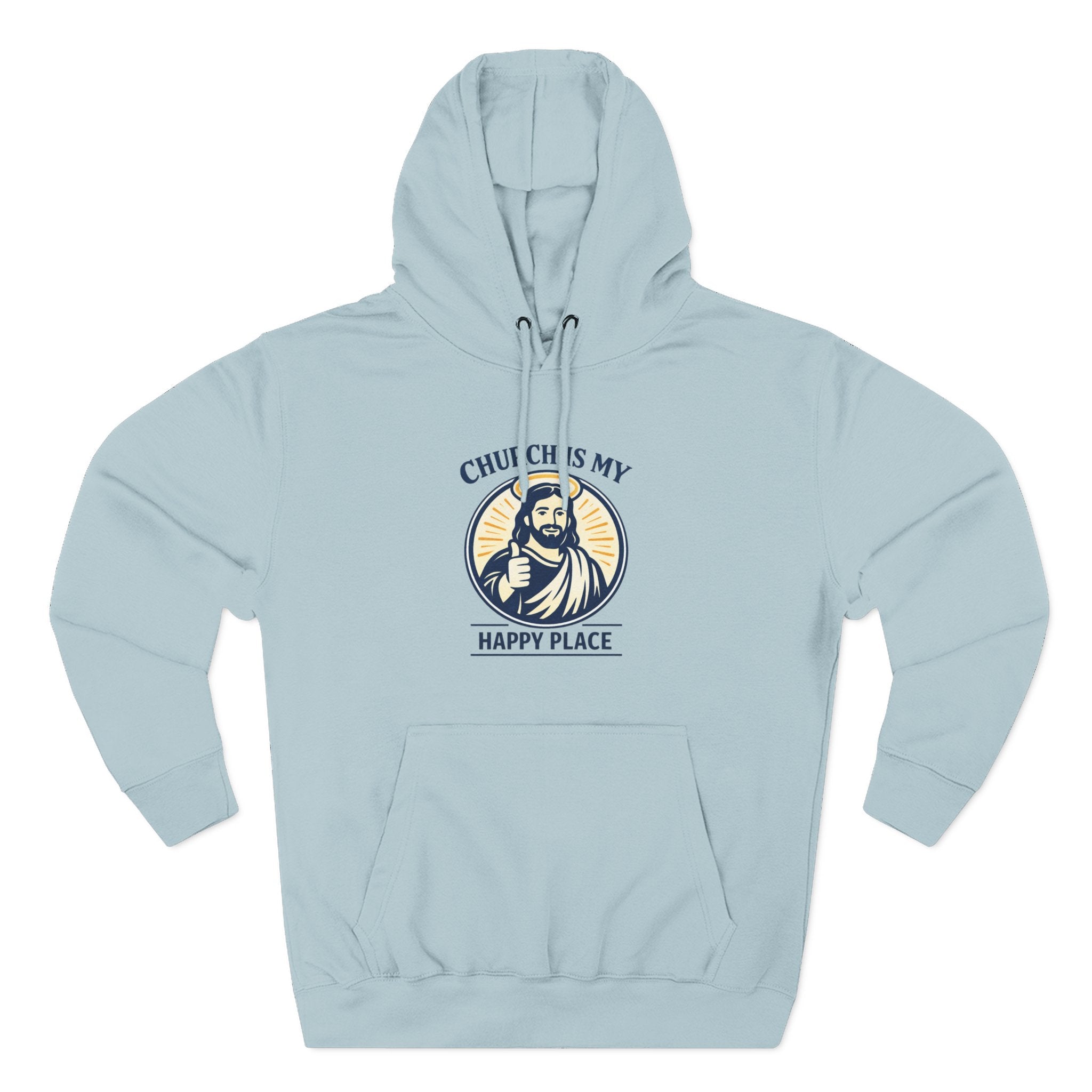 Church Is My Happy Place Hoodie - Christian Faith Graphic Hoodie