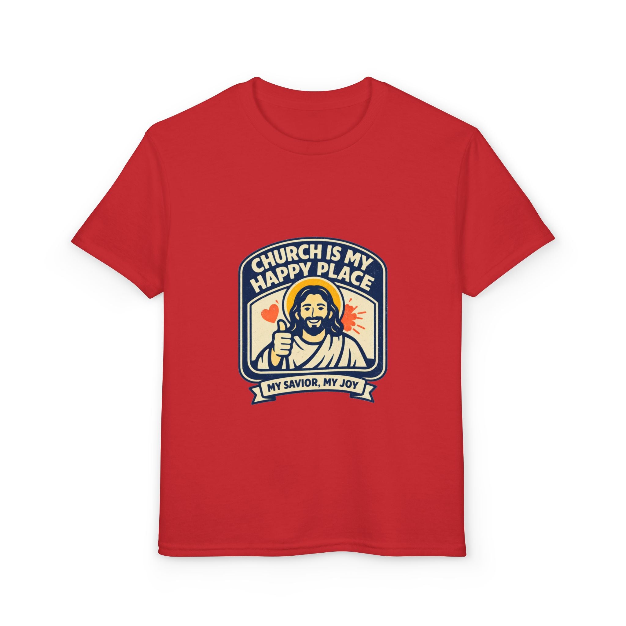 "Church Is My Happy Place" Kids Christian Tee