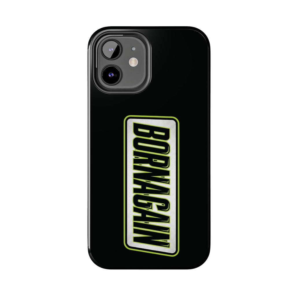 BORNAGAIN vertical logo Phone Case | Black protective tough case