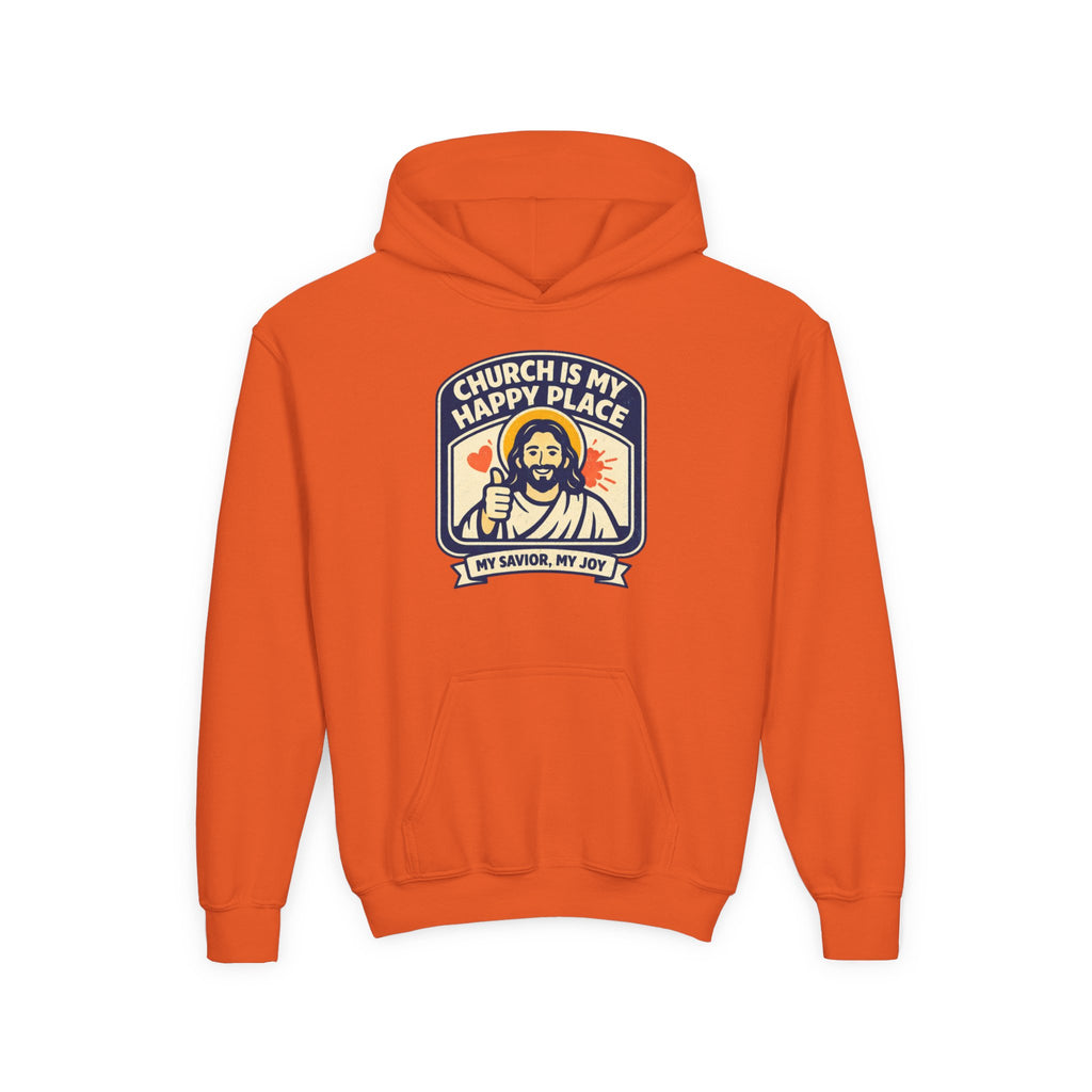 "Church Is My Happy Place" Youth Jesus Graphic Christian Sweatshirt