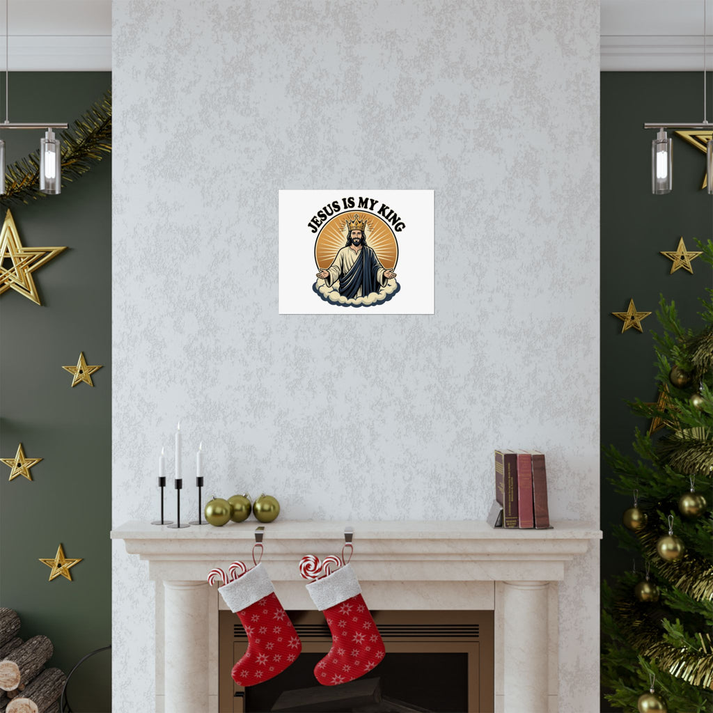 Jesus Is My King Poster — Crowned Christ Wall Art for Christian Home & Church Decor