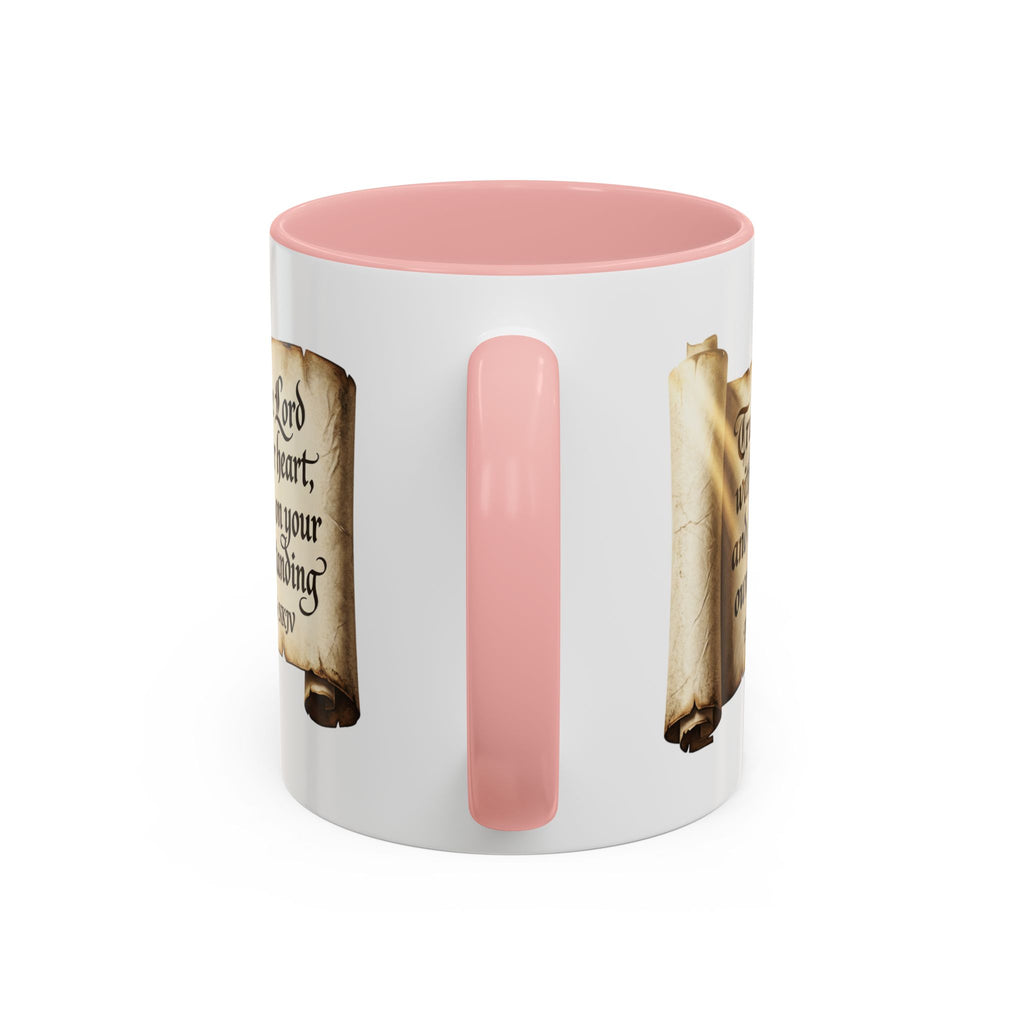 Proverbs 3:5-6 Scroll Accent Coffee Mug — Trust in the Lord Scripture Mug