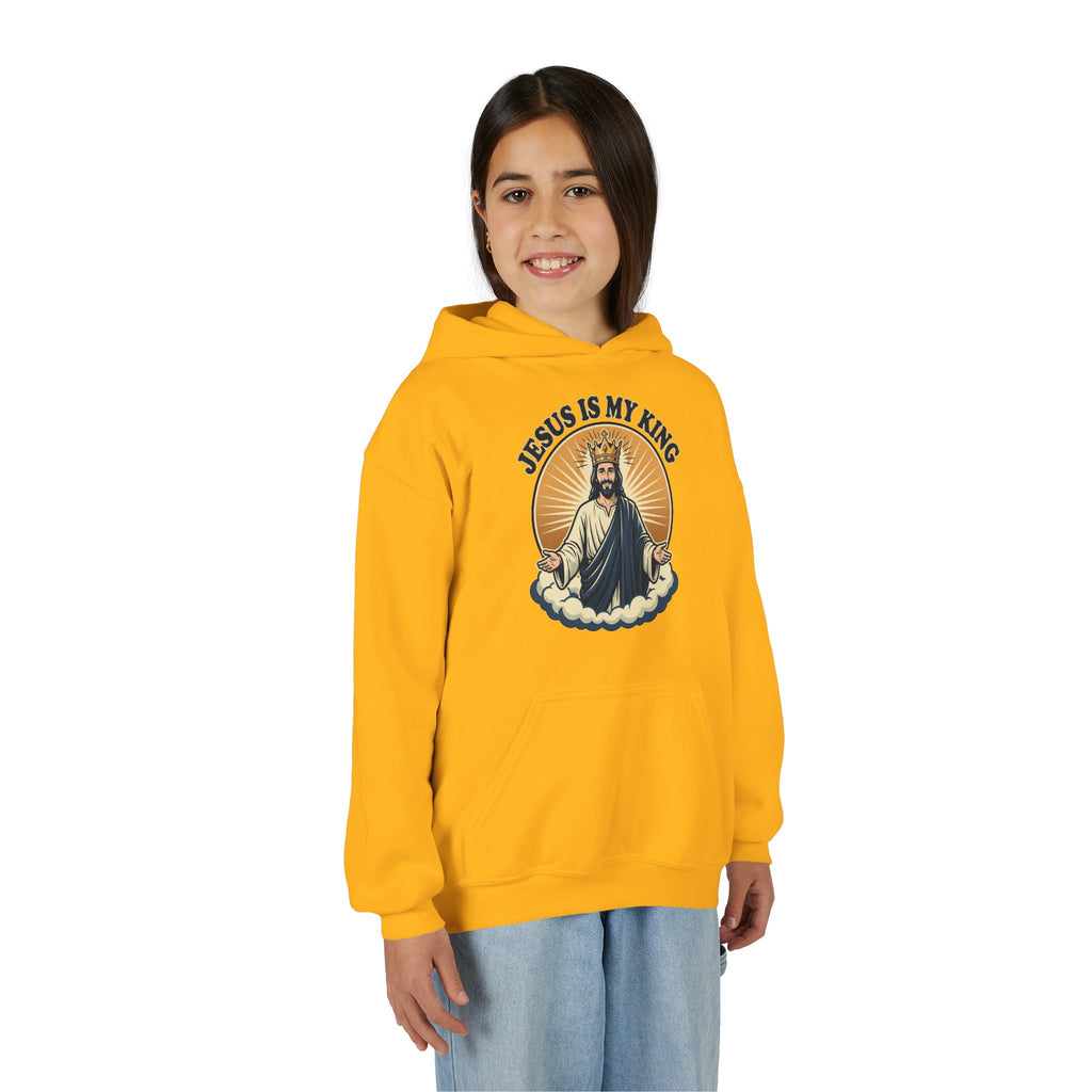 "Jesus Is My King" Youth Hoodie, Christian Faith Pullover