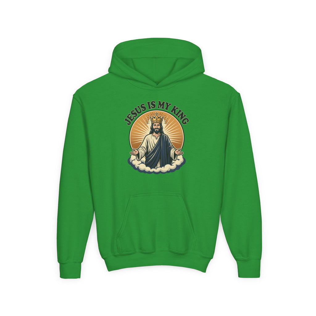 "Jesus Is My King" Youth Hoodie, Christian Faith Pullover