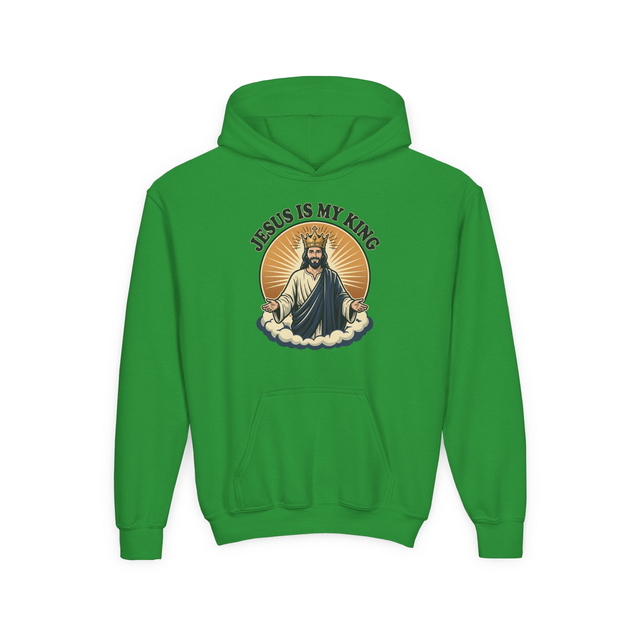 "Jesus Is My King" Youth Hoodie, Christian Faith Pullover