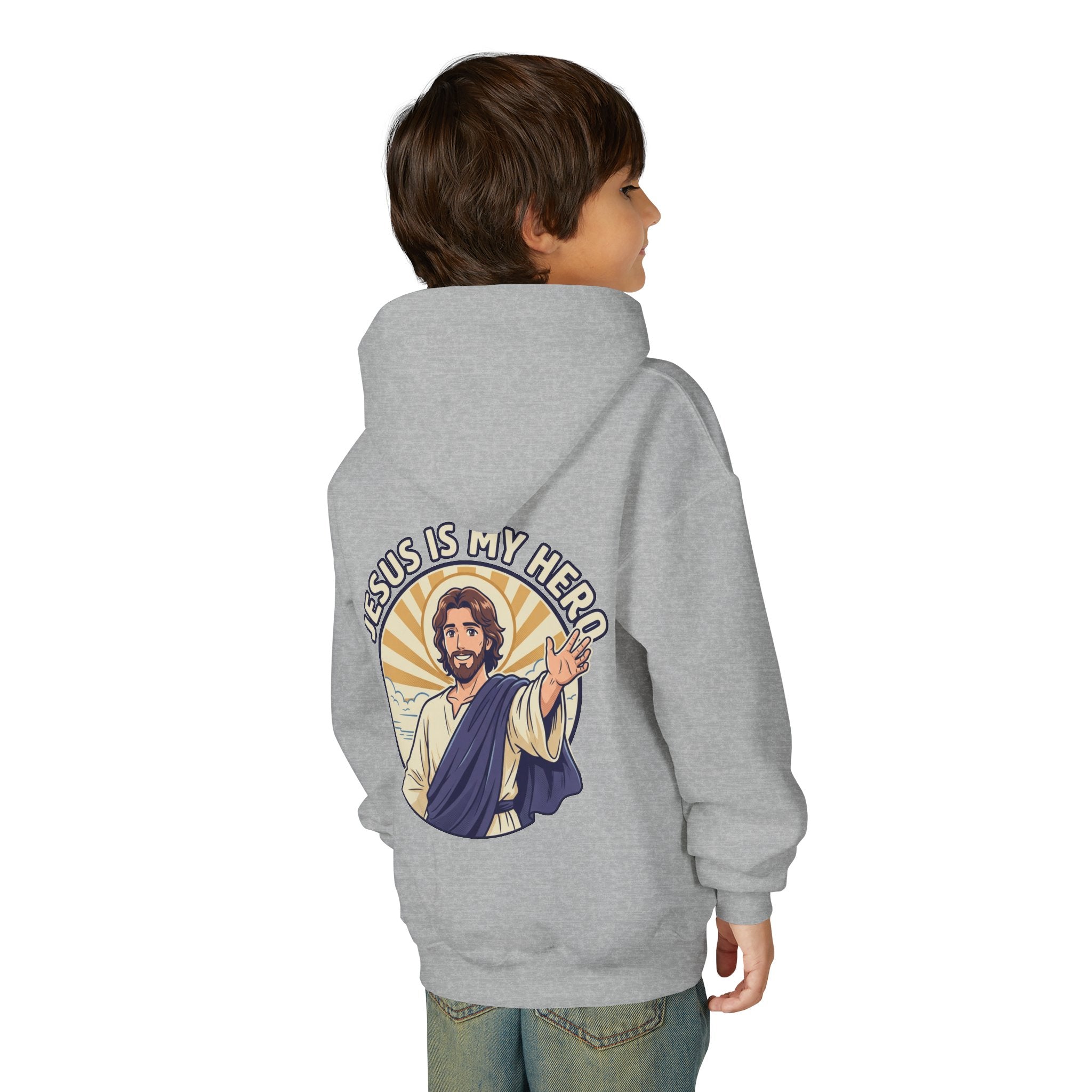 FTF - 'Jesus Is My Hero' Christian Faith Pullover (For The Fathers Logo)