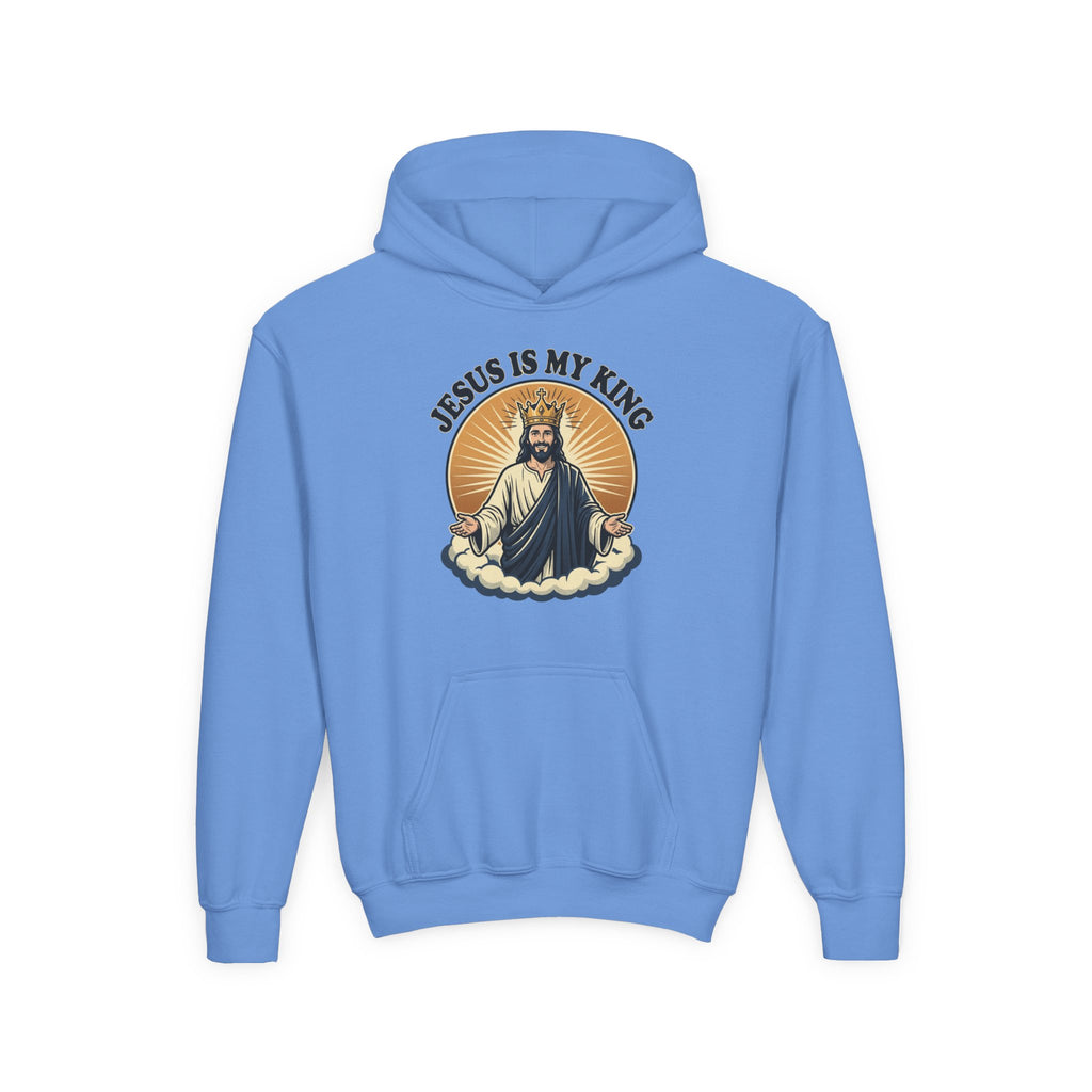 "Jesus Is My King" Youth Hoodie, Christian Faith Pullover
