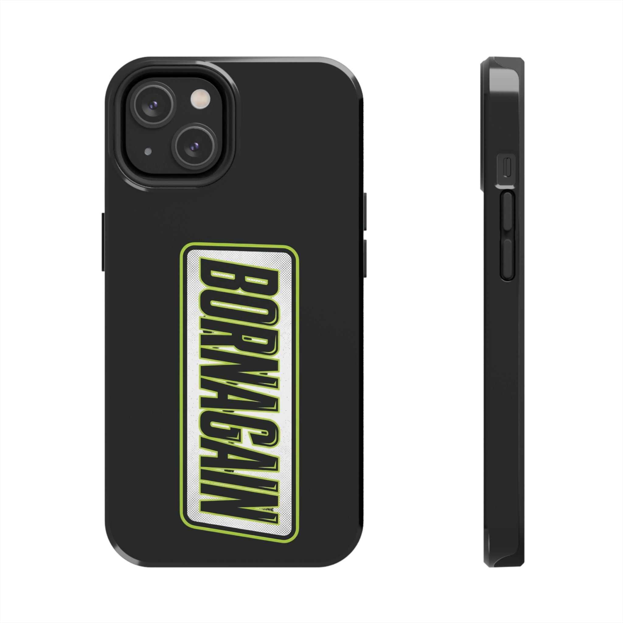 BORNAGAIN vertical logo Phone Case | Black protective tough case