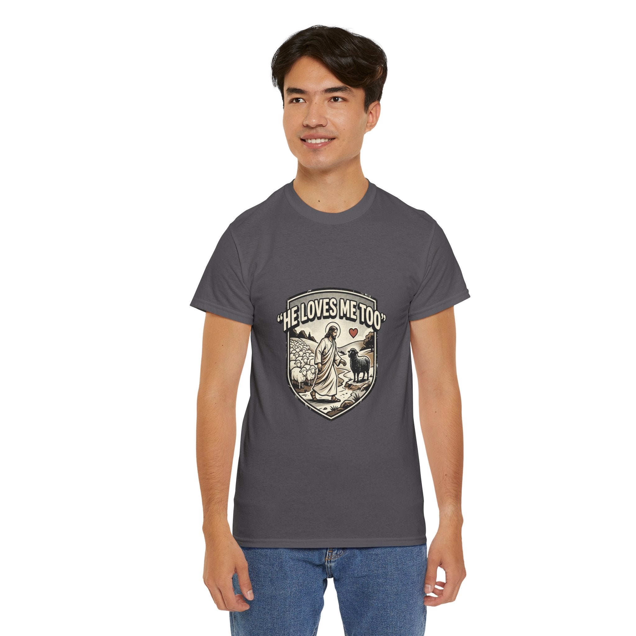 He Loves Me Too T-Shirt — Christian Shepherd & Lamb Faith Tee