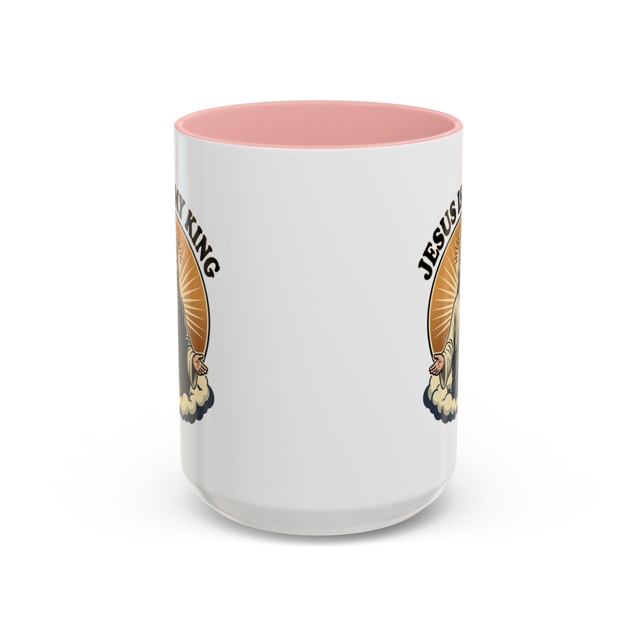 Jesus Is My King Accent Coffee Mug — Christian Religious Ceramic Mug (11/15oz)