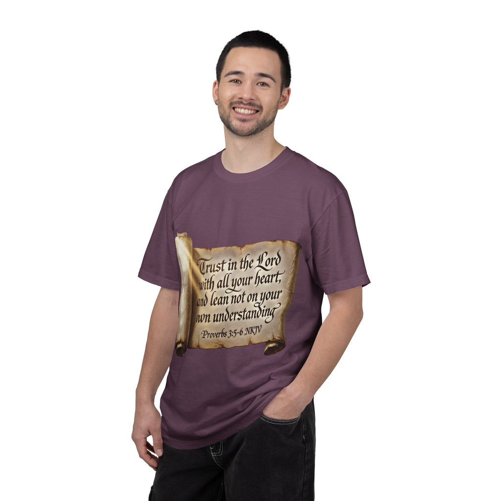 Proverbs 3:5-6 Trust in the Lord T-shirt Scroll Design
