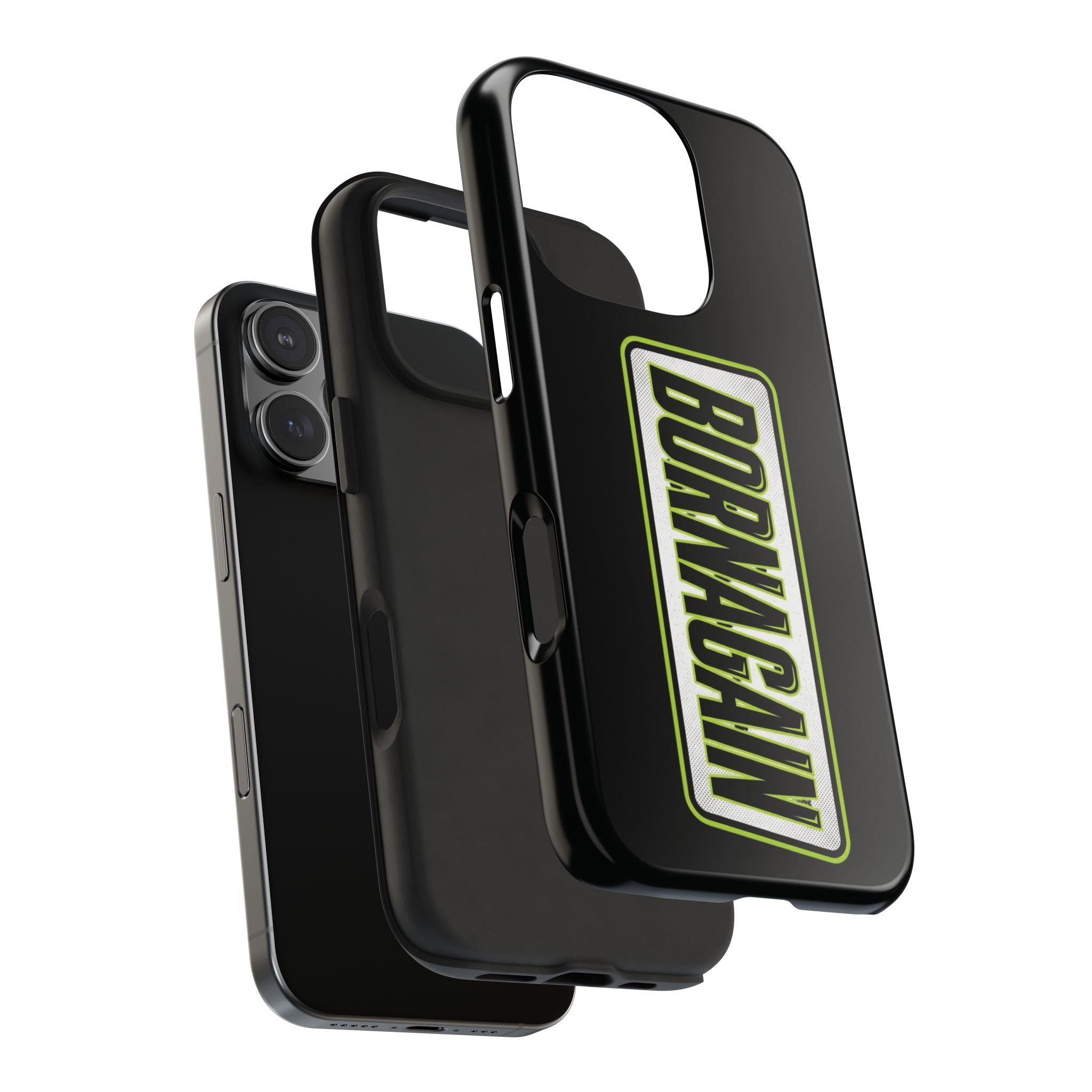 BORNAGAIN vertical logo Phone Case | Black protective tough case