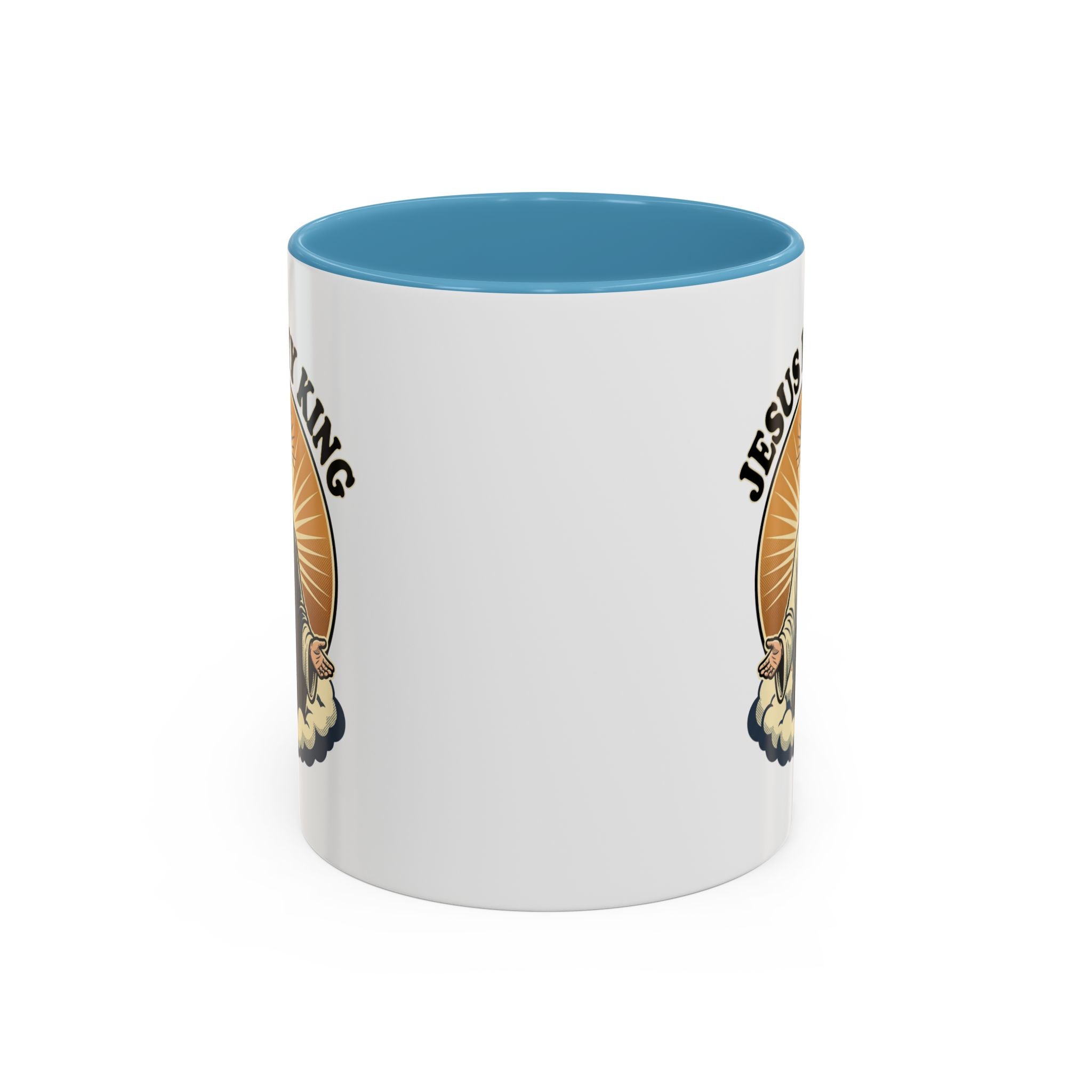 Jesus Is My King Accent Coffee Mug — Christian Religious Ceramic Mug (11/15oz)