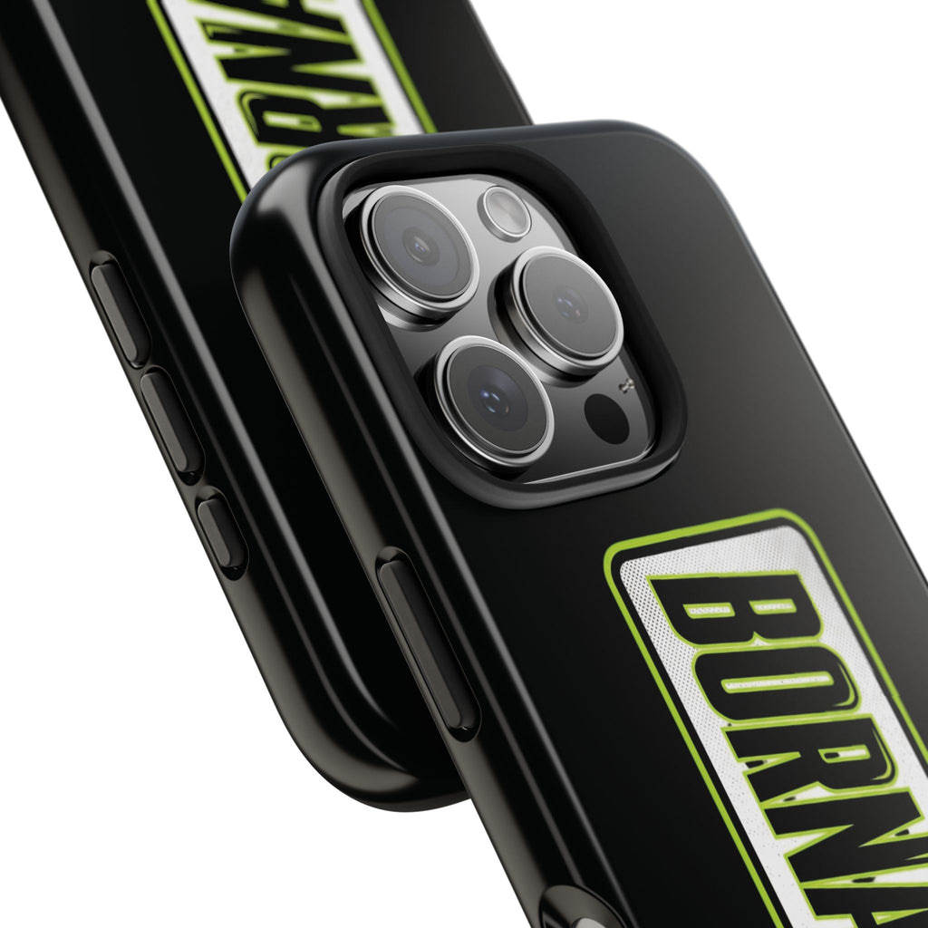 BORNAGAIN vertical logo Phone Case | Black protective tough case