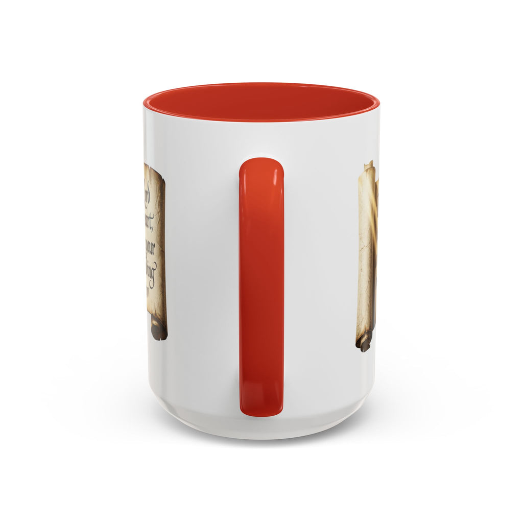 Proverbs 3:5-6 Scroll Accent Coffee Mug — Trust in the Lord Scripture Mug