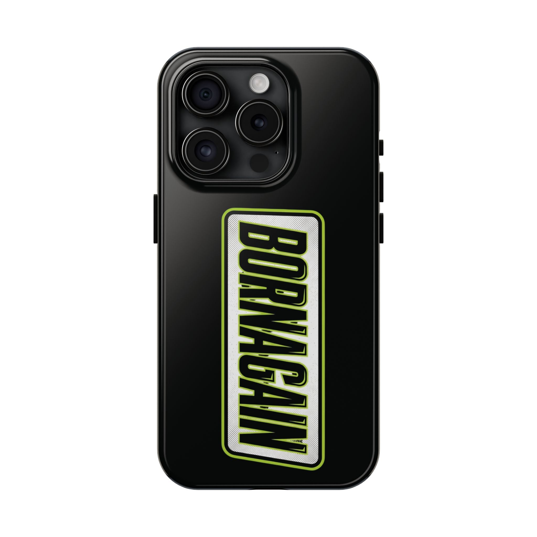 BORNAGAIN vertical logo Phone Case | Black protective tough case