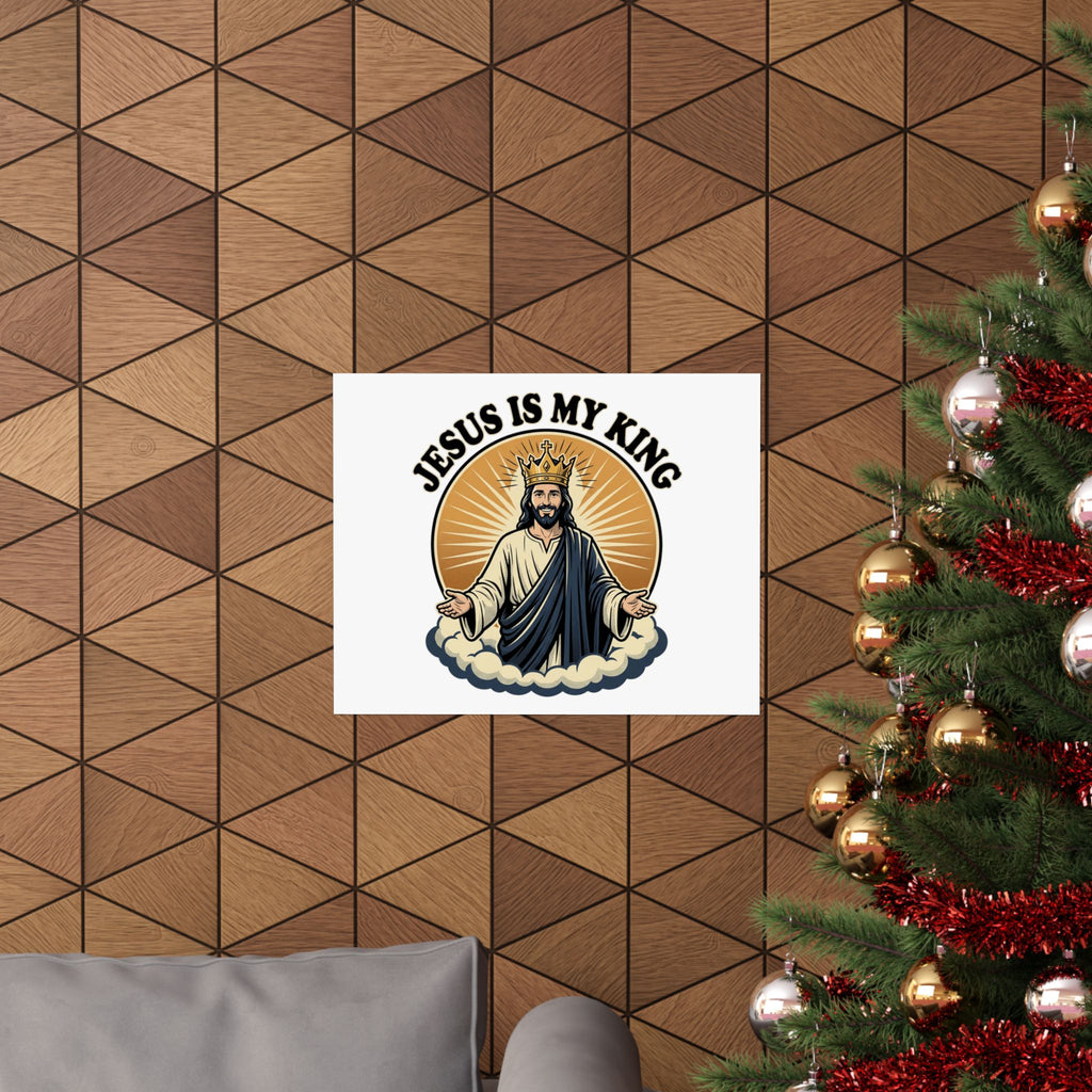 Jesus Is My King Poster — Crowned Christ Wall Art for Christian Home & Church Decor