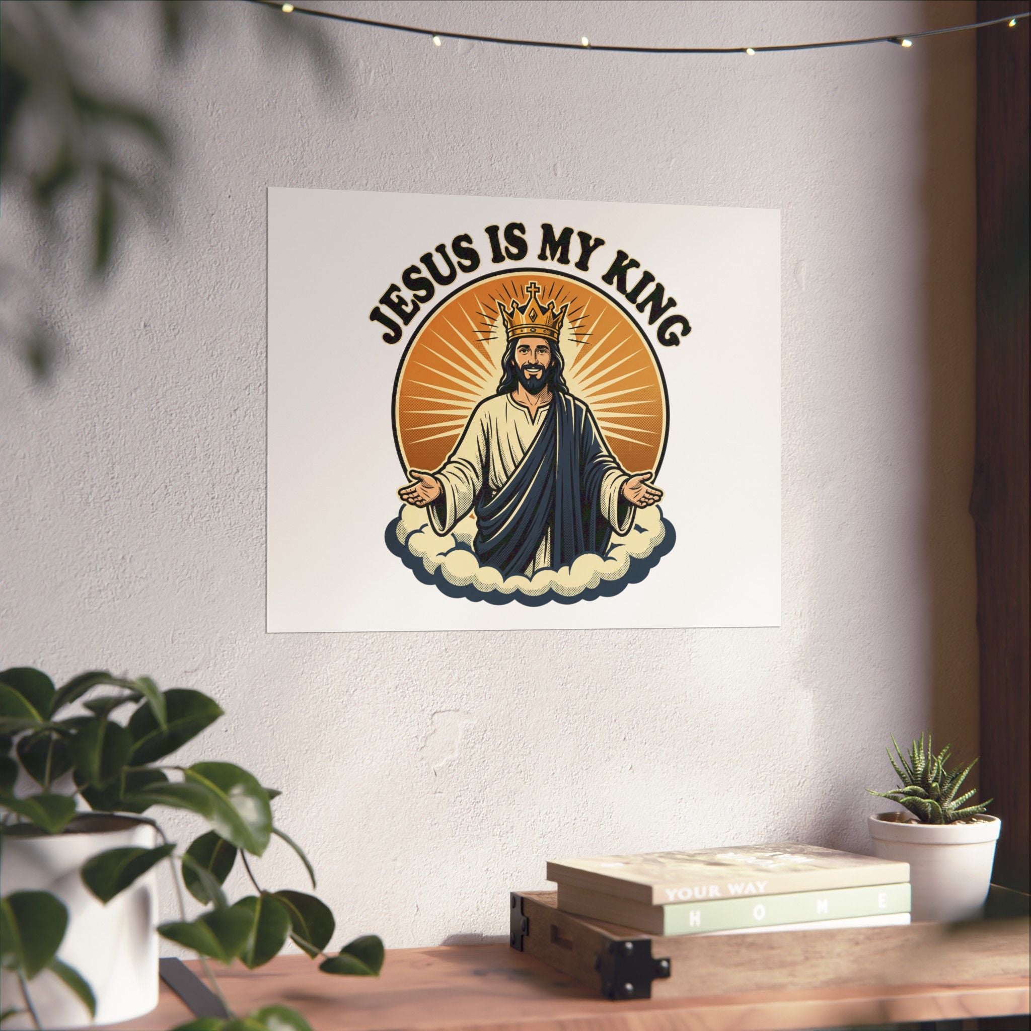 Jesus Is My King Poster — Crowned Christ Wall Art for Christian Home & Church Decor