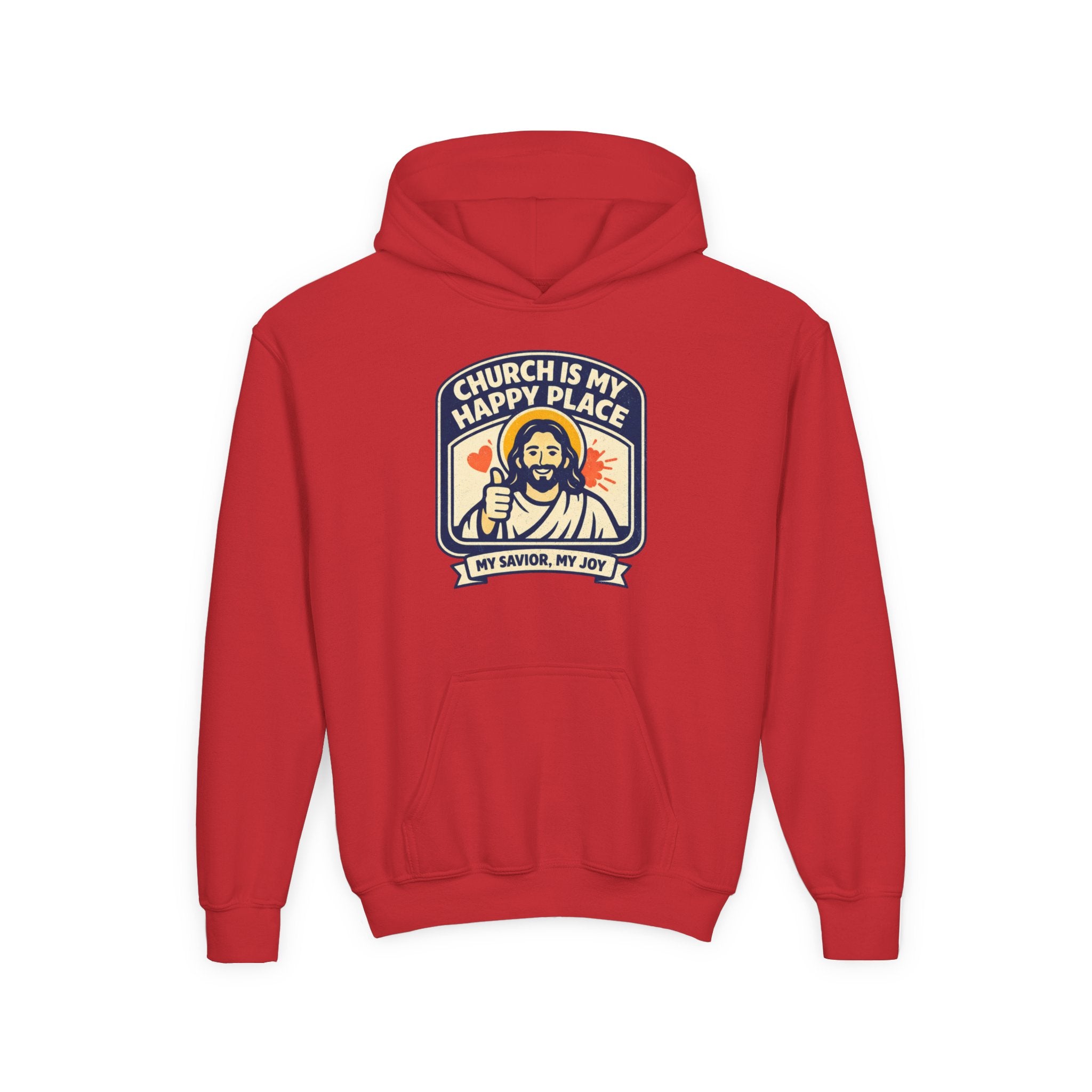 "Church Is My Happy Place" Youth Jesus Graphic Christian Sweatshirt