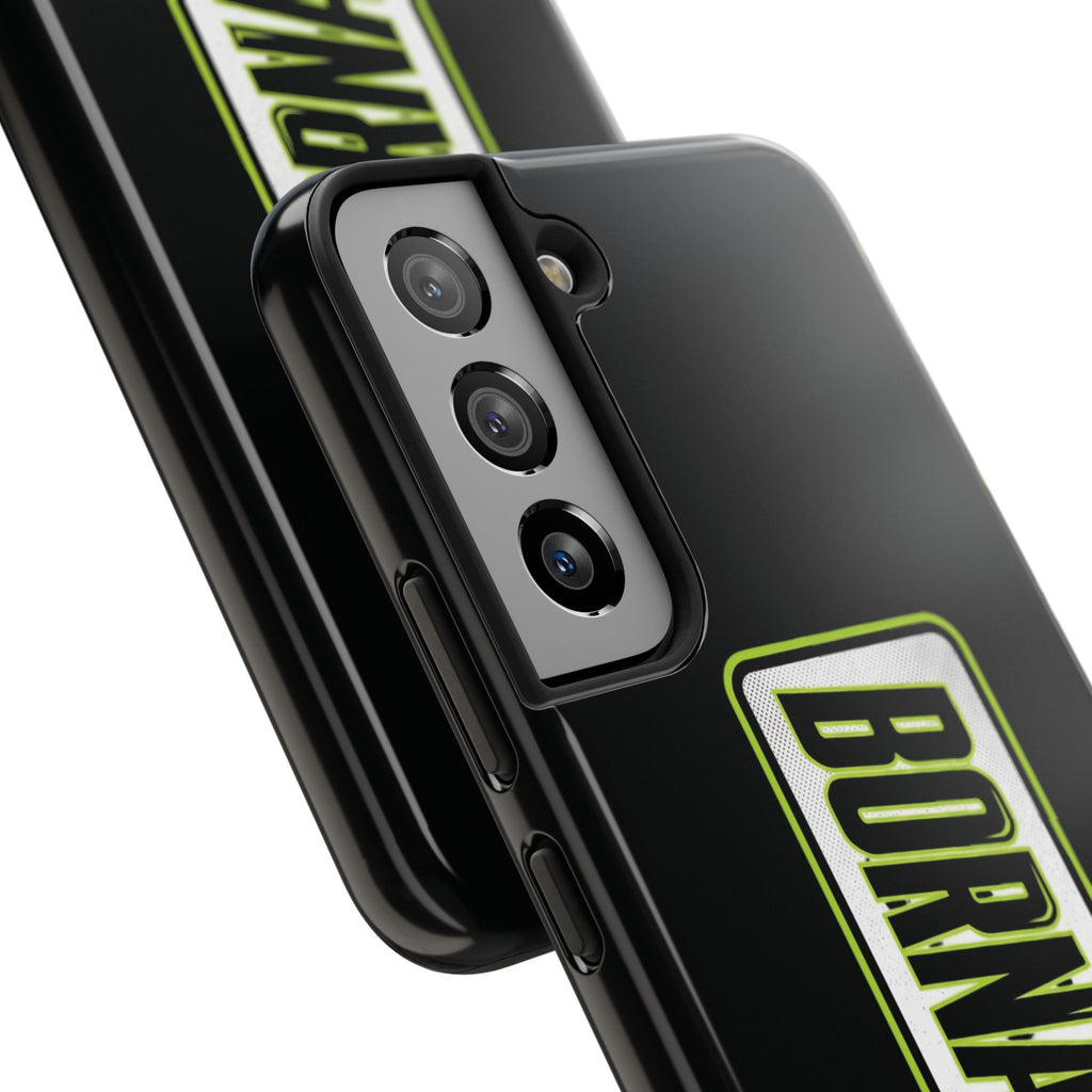 BORNAGAIN vertical logo Phone Case | Black protective tough case
