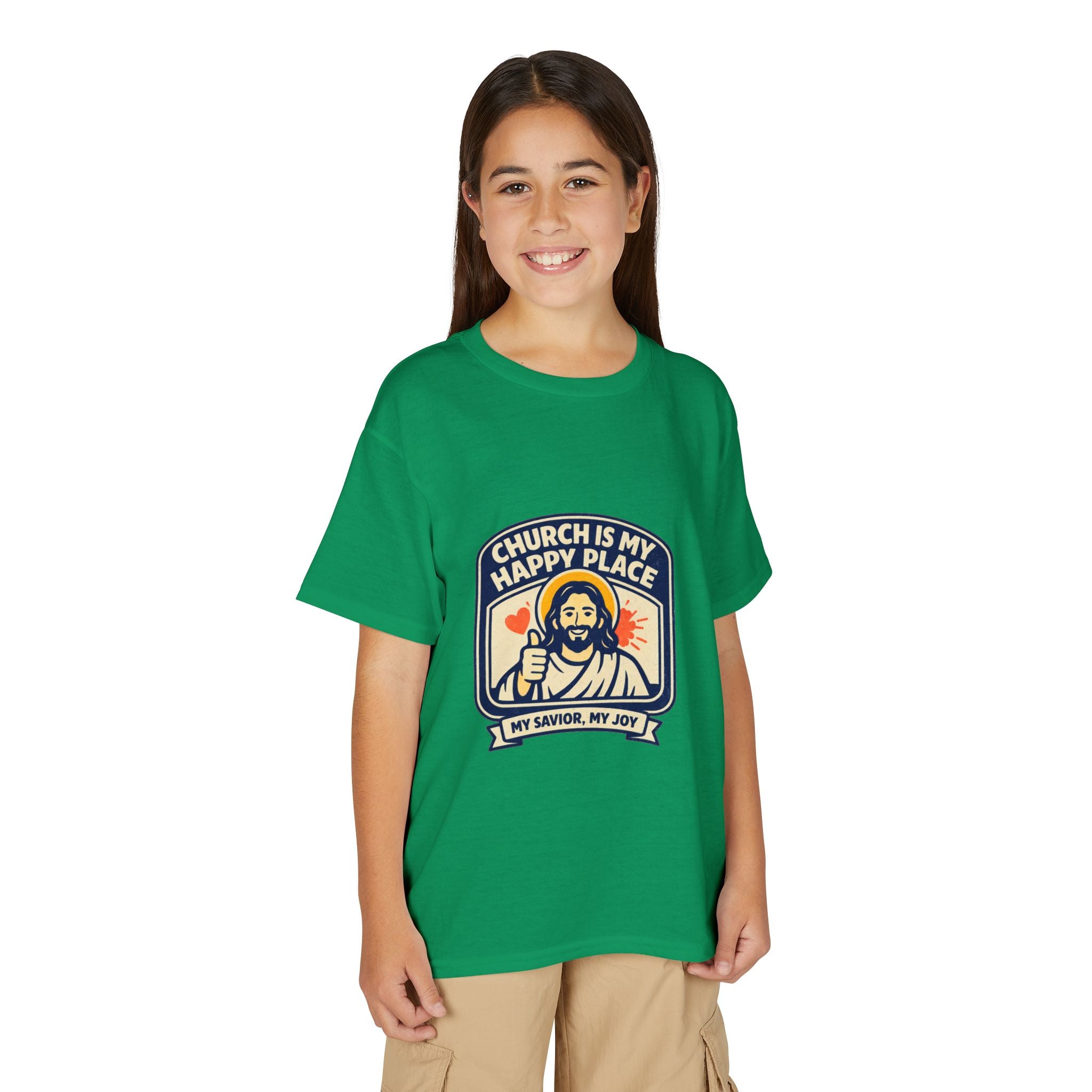 "Church Is My Happy Place" Kids Christian Tee