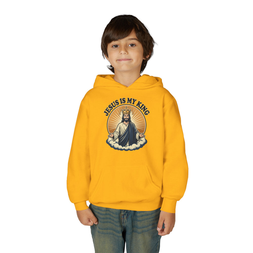 "Jesus Is My King" Youth Hoodie, Christian Faith Pullover