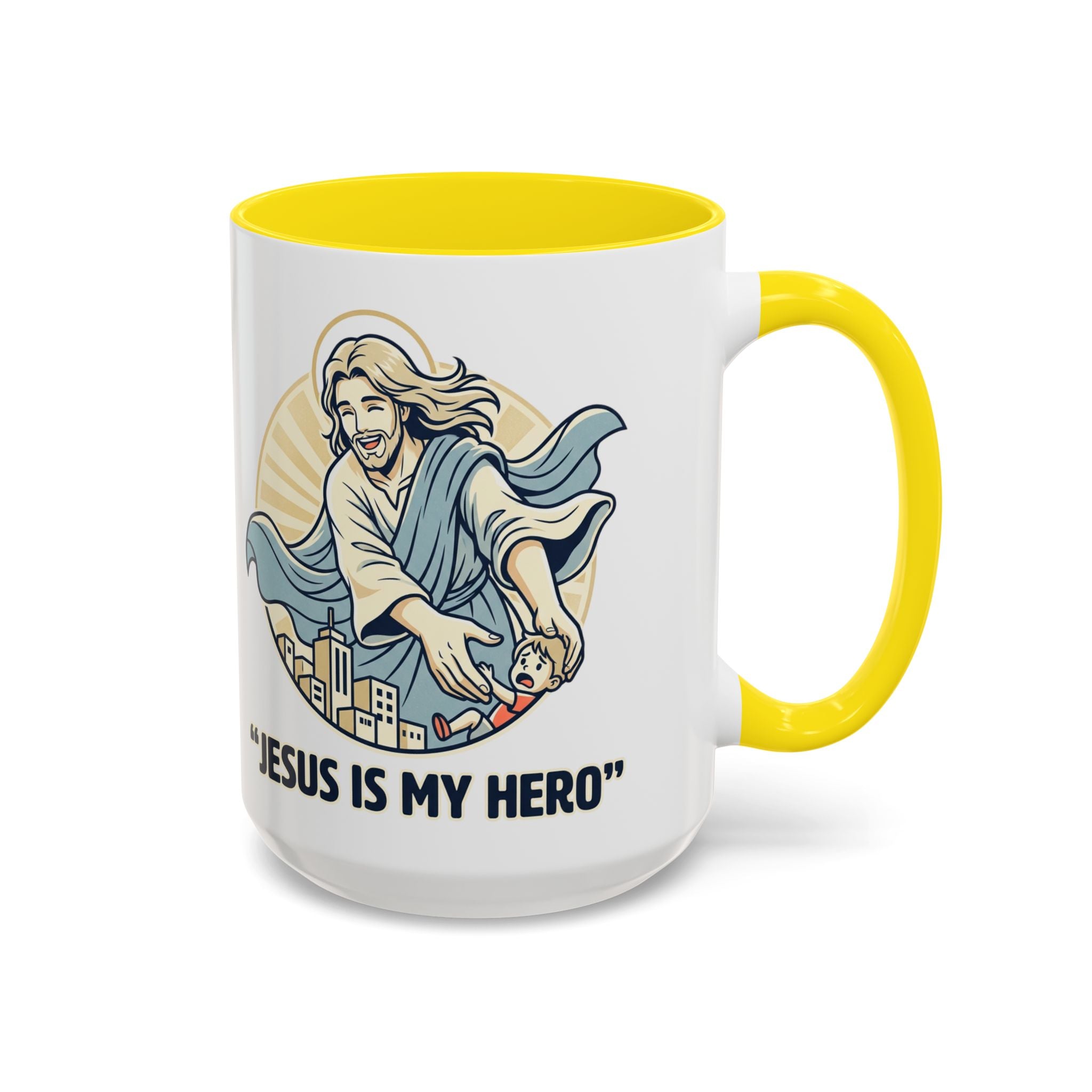 Jesus is my Hero - Accent Coffee Mug (11, 15oz)