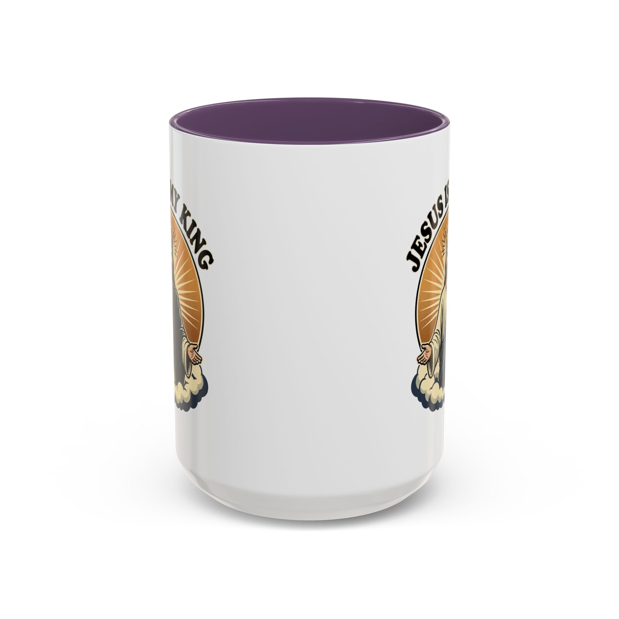 Jesus Is My King Accent Coffee Mug — Christian Religious Ceramic Mug (11/15oz)