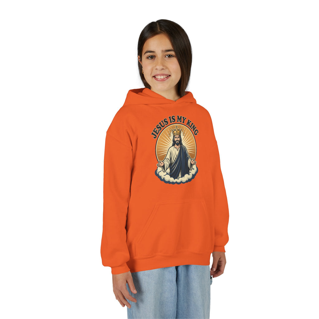 "Jesus Is My King" Youth Hoodie, Christian Faith Pullover