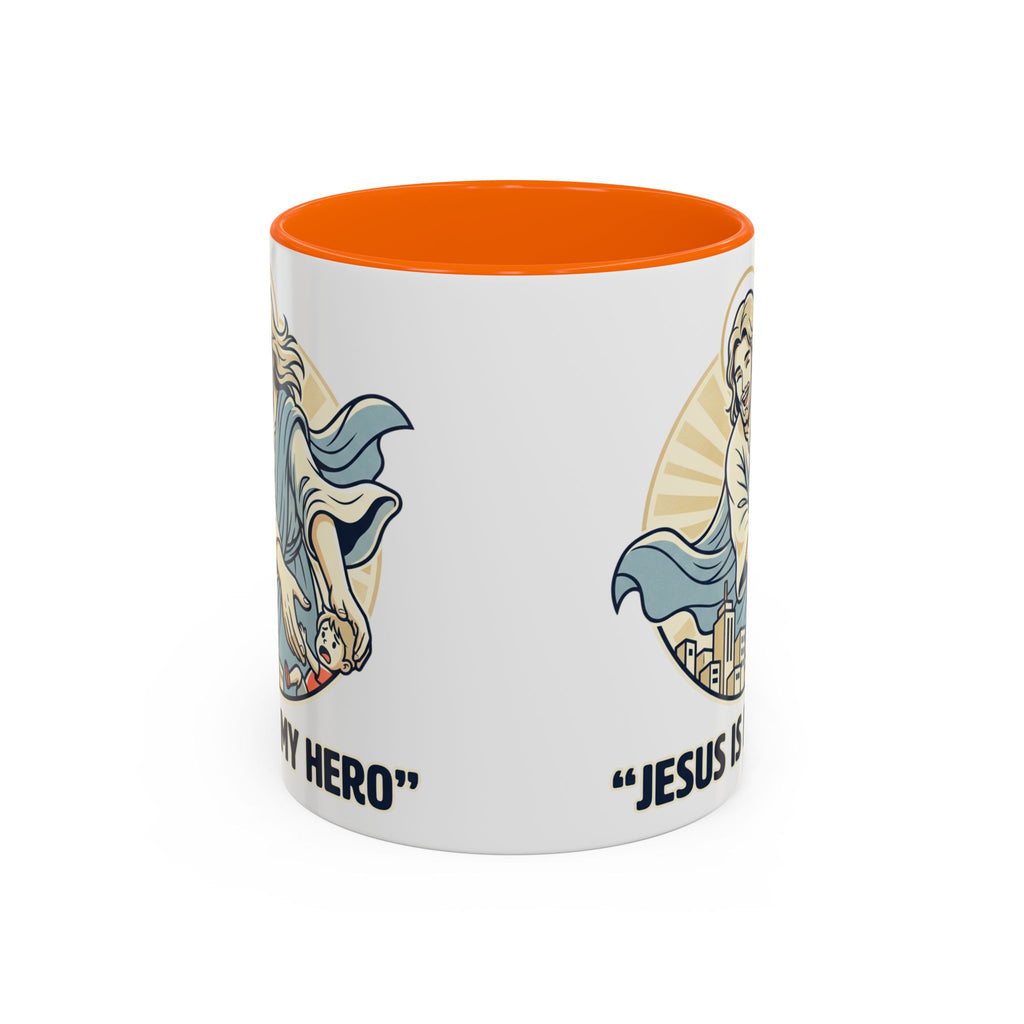 Jesus is my Hero - Accent Coffee Mug (11, 15oz)