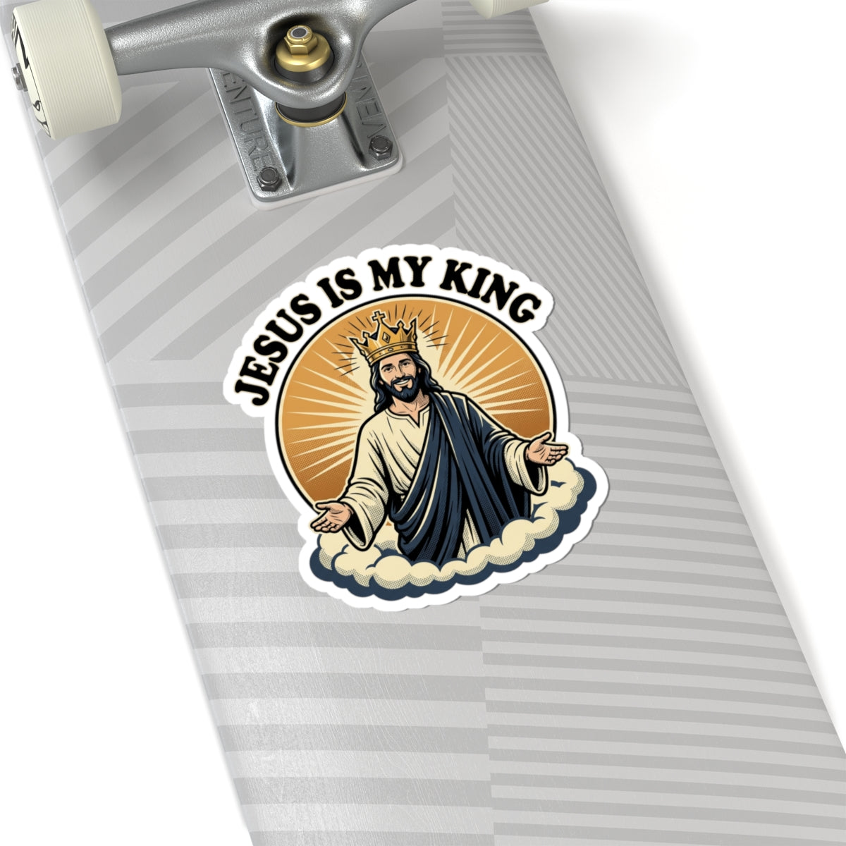 Jesus Is My King Sticker — Christian Faith Kiss-Cut Decal