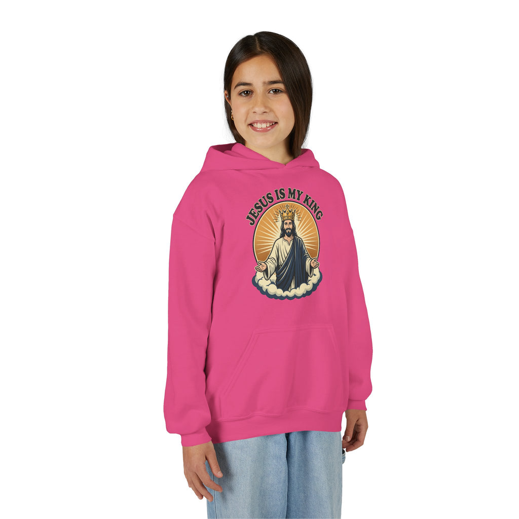 "Jesus Is My King" Youth Hoodie, Christian Faith Pullover